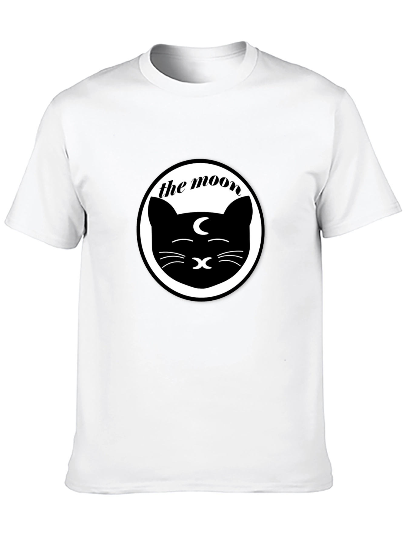 The Moon Cat Graphic Tee - Unisex Black T-Shirt