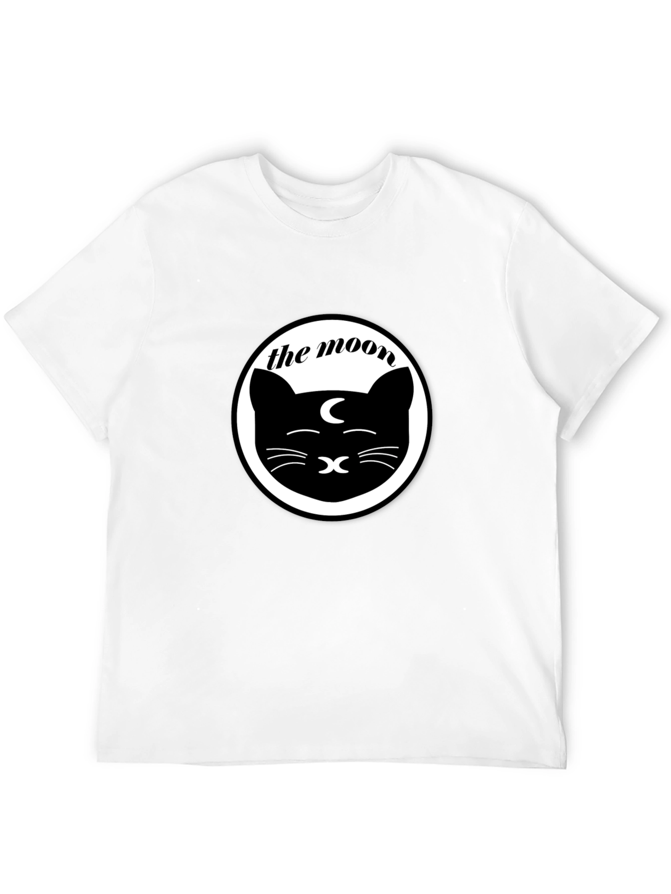 The Moon Cat Graphic Tee - Unisex Black T-Shirt