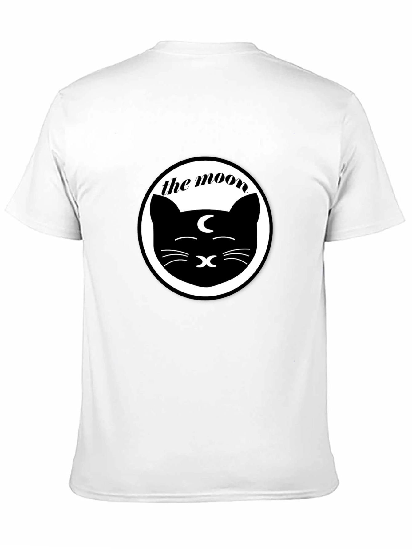 The Moon Cat Graphic Tee - Unisex Black T-Shirt
