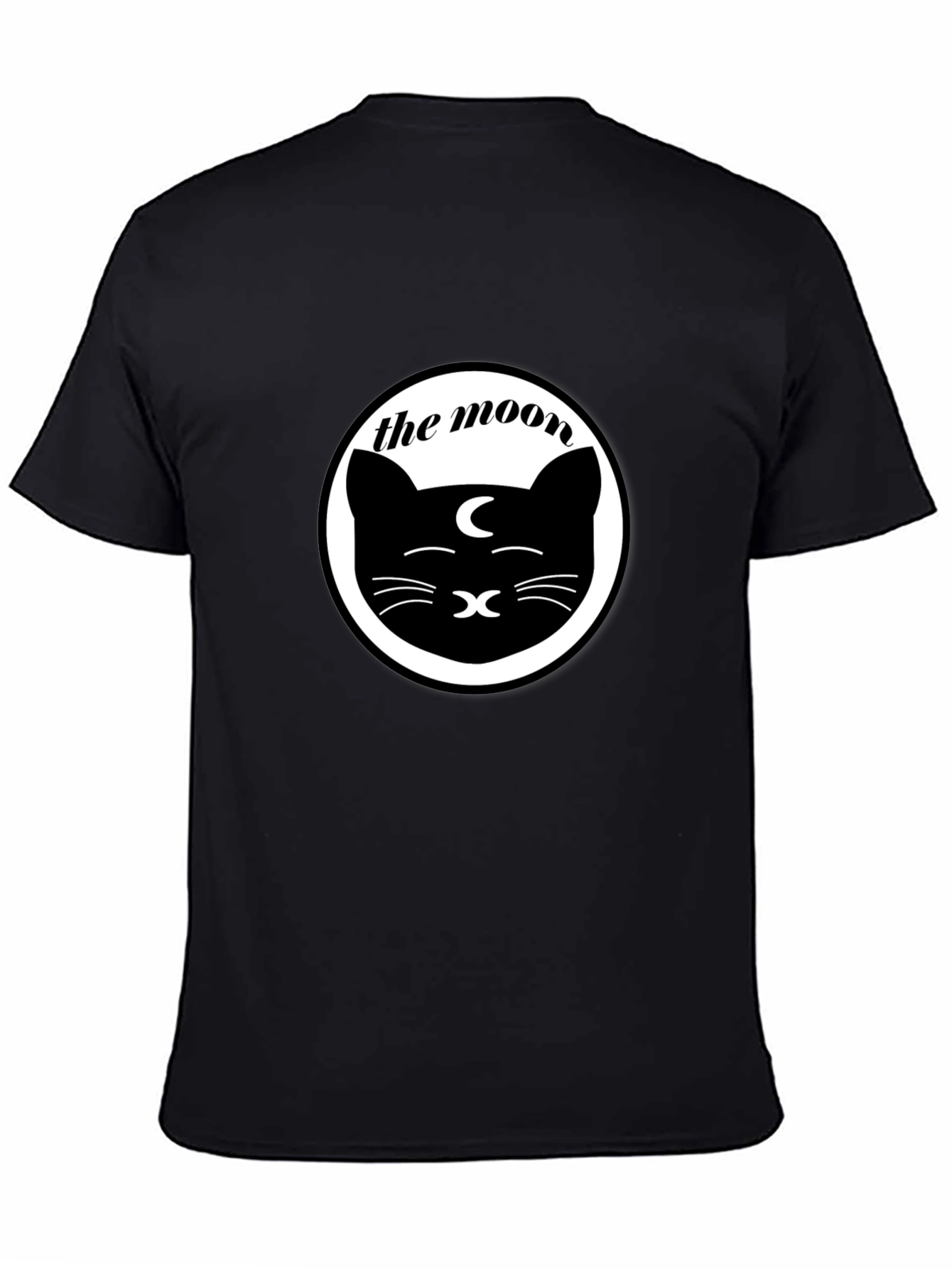 The Moon Cat Graphic Tee - Unisex Black T-Shirt