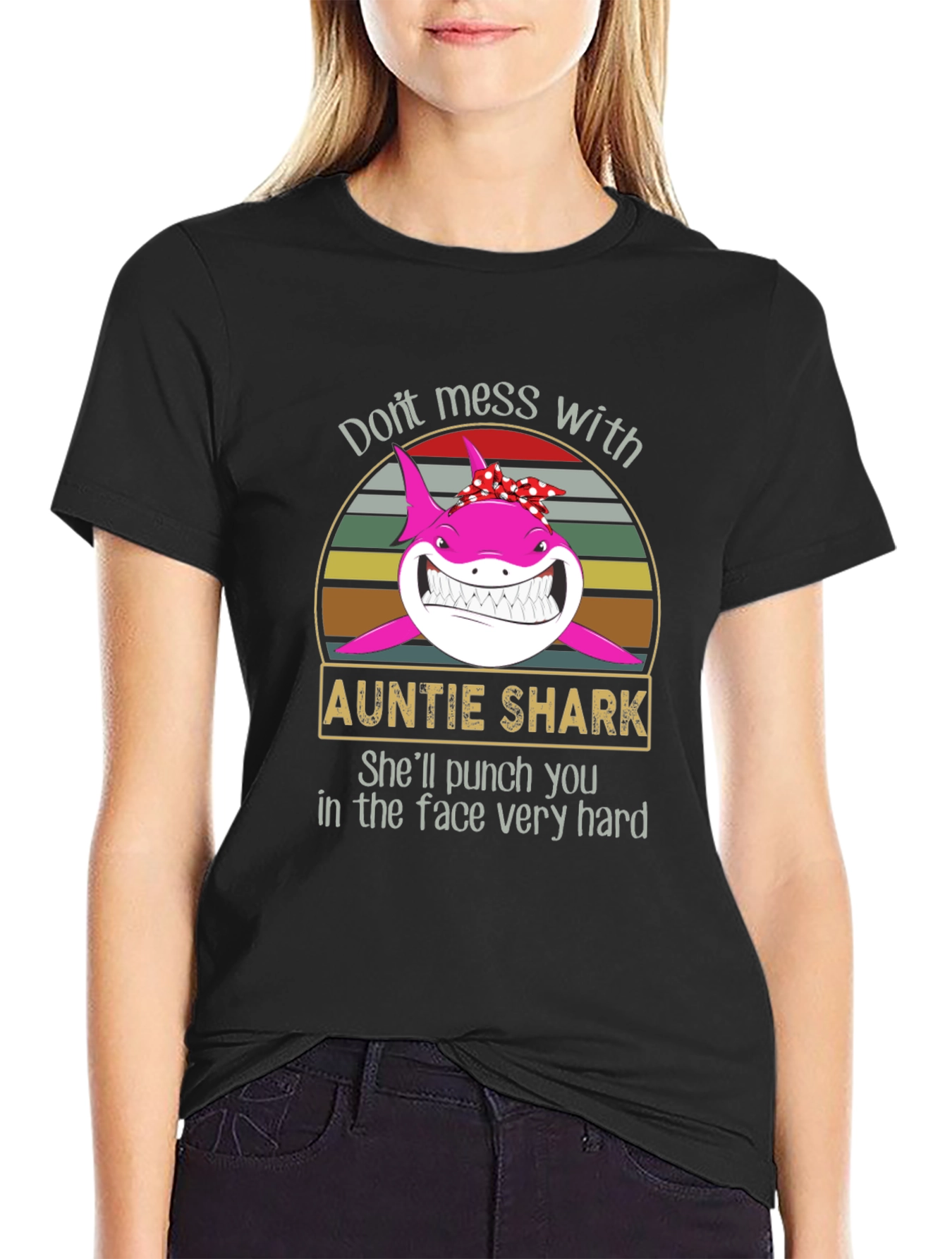 Auntie Shark Graphic Tee - Dont Mess With!