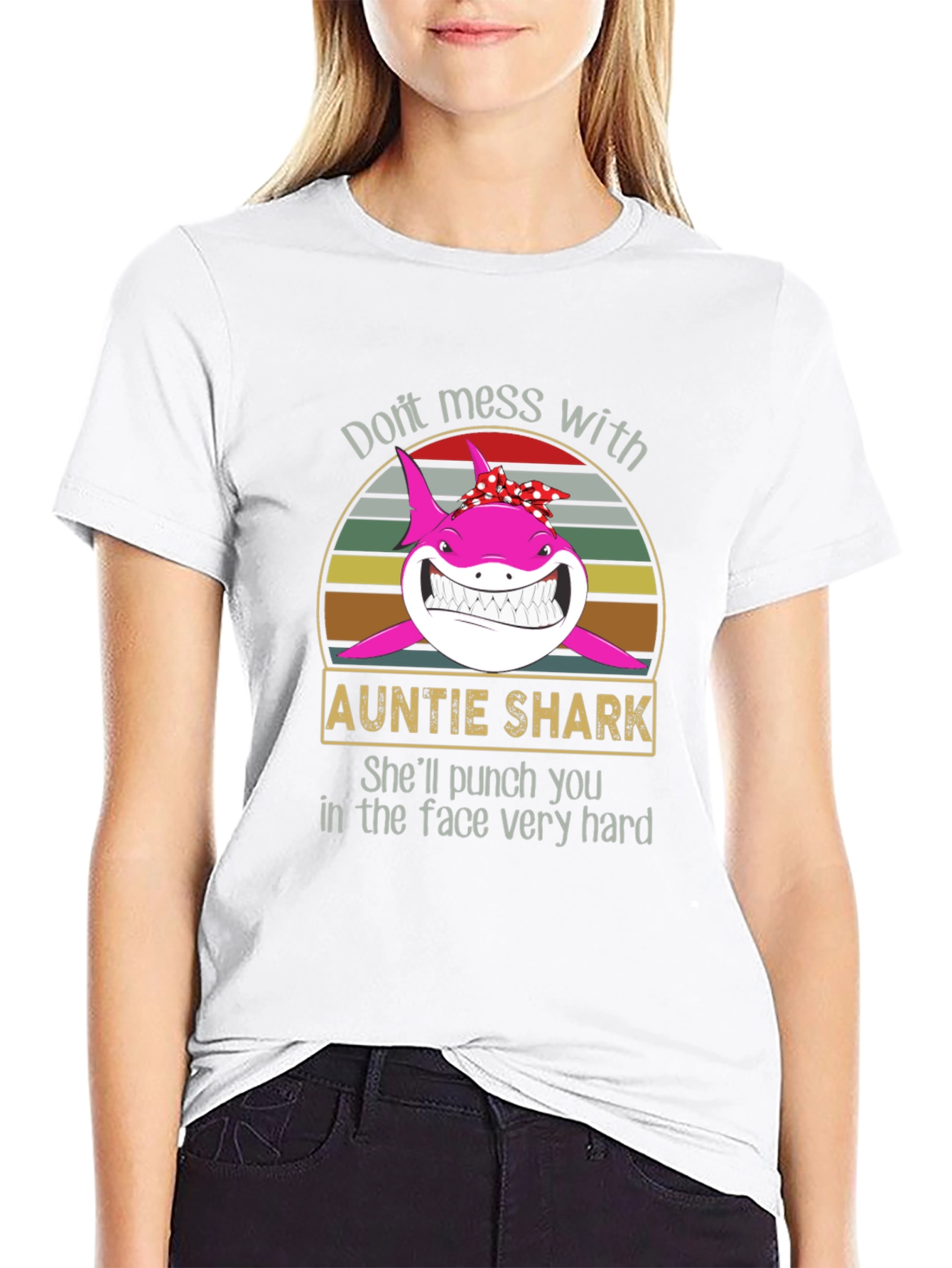 Auntie Shark Graphic Tee - Dont Mess With!