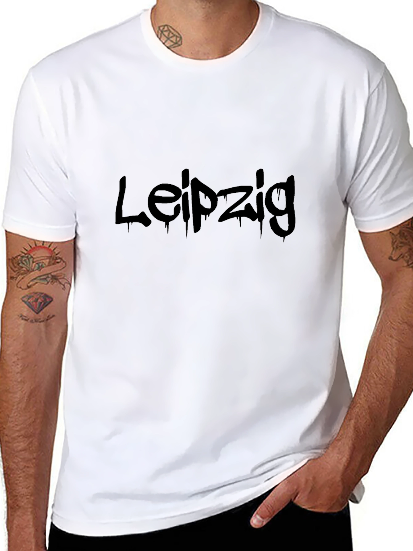 Leipzig Graphic T-Shirt - Black Crew Neck Tee