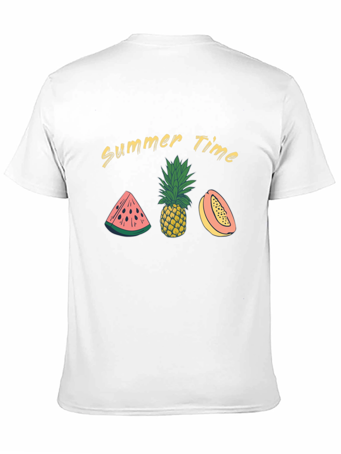 Summer Time Fruit Graphic Black T-Shirt