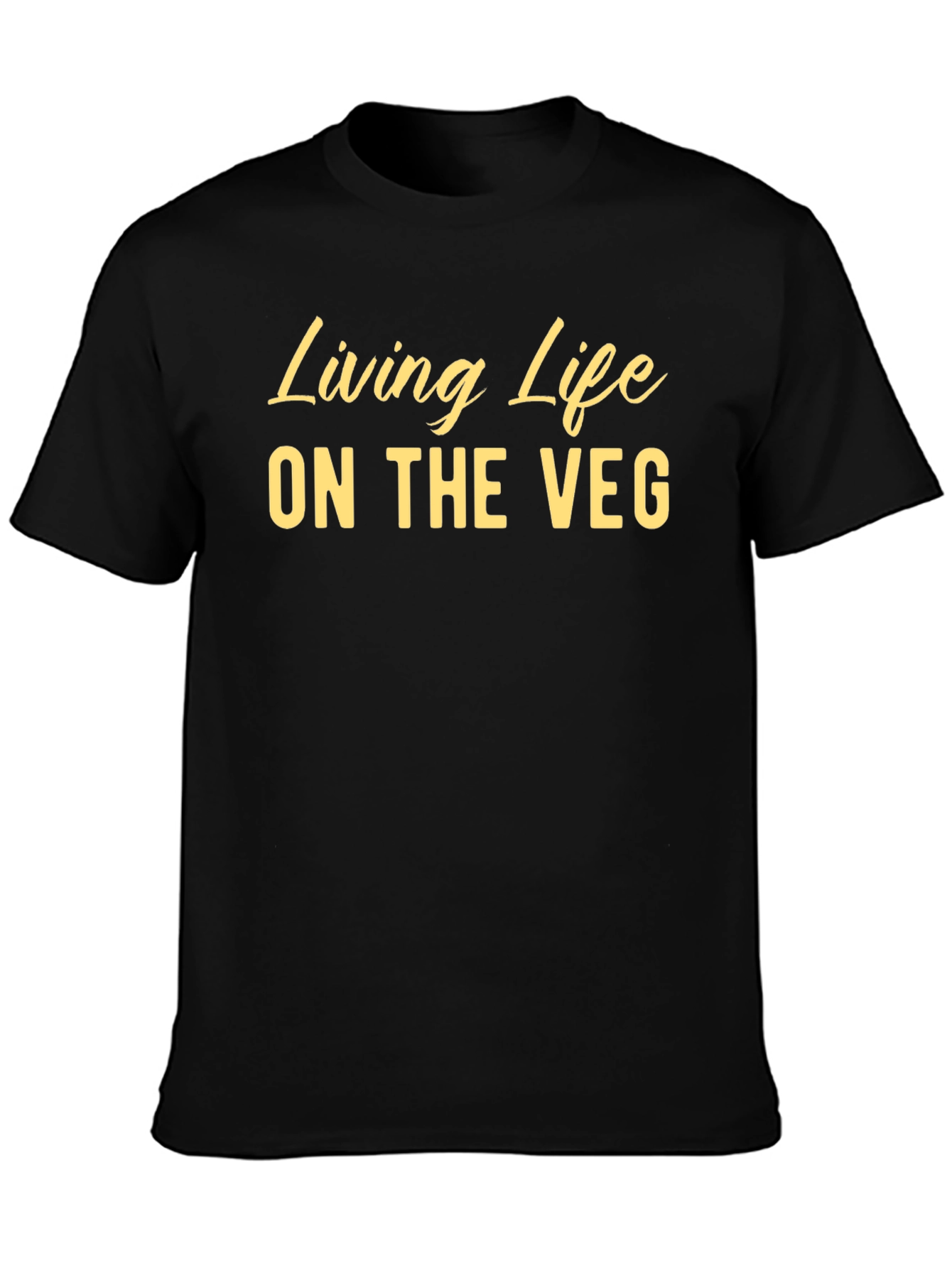 Living Life on the Veg - Mens Black T-Shirt