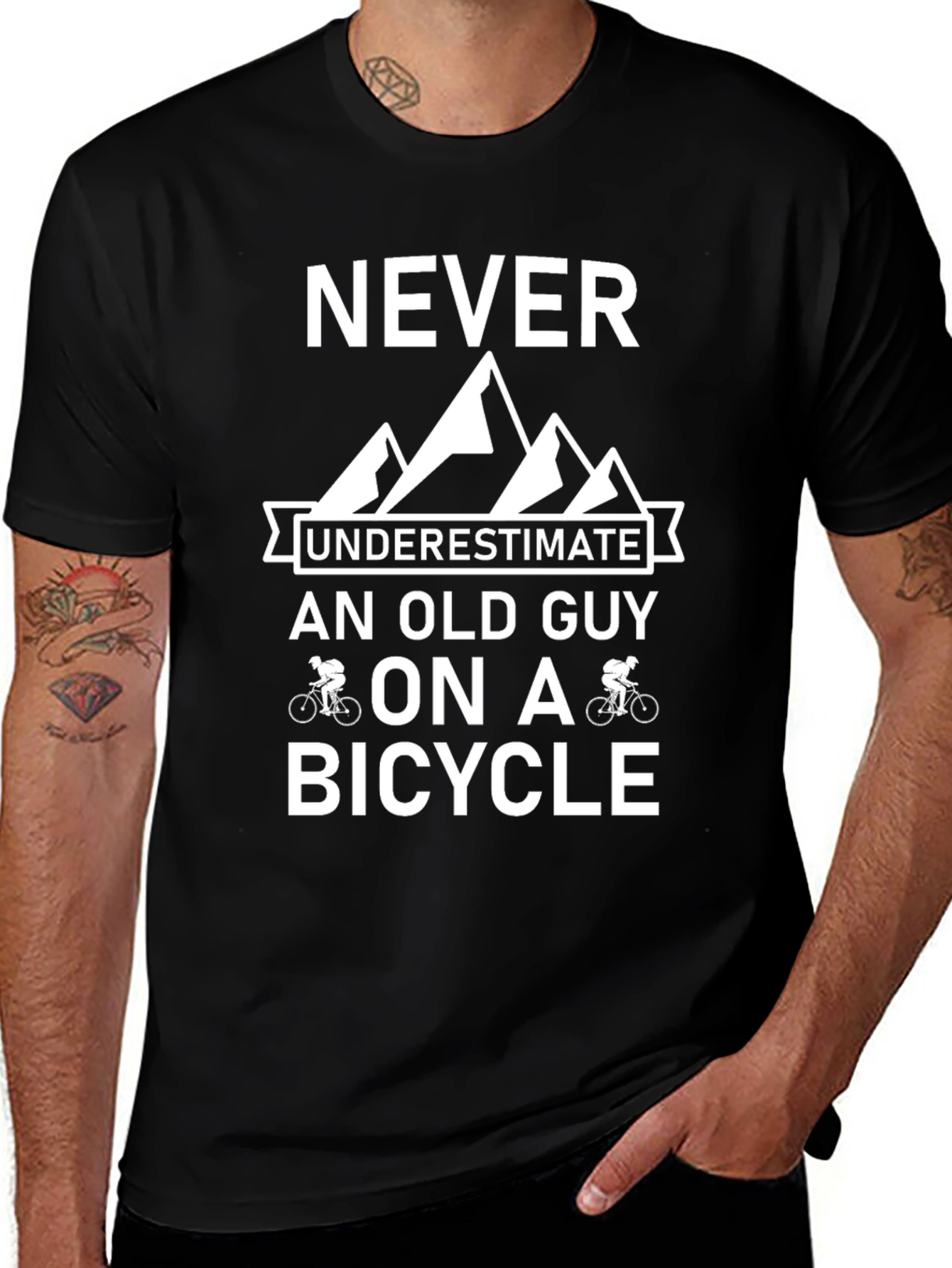 Funny Old Guy Bicycling T-Shirt