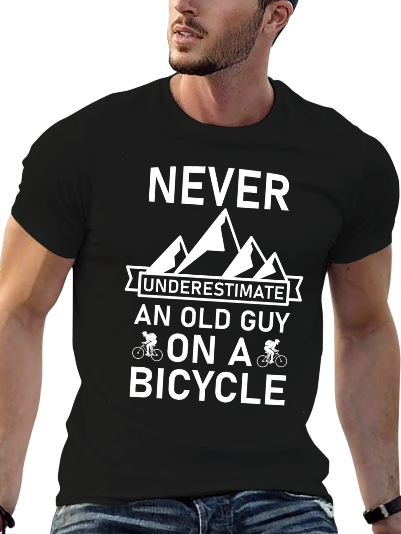 Funny Old Guy Bicycling T-Shirt