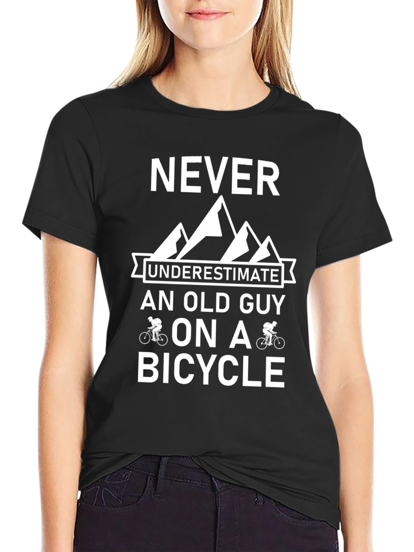 Funny Old Guy Bicycling T-Shirt
