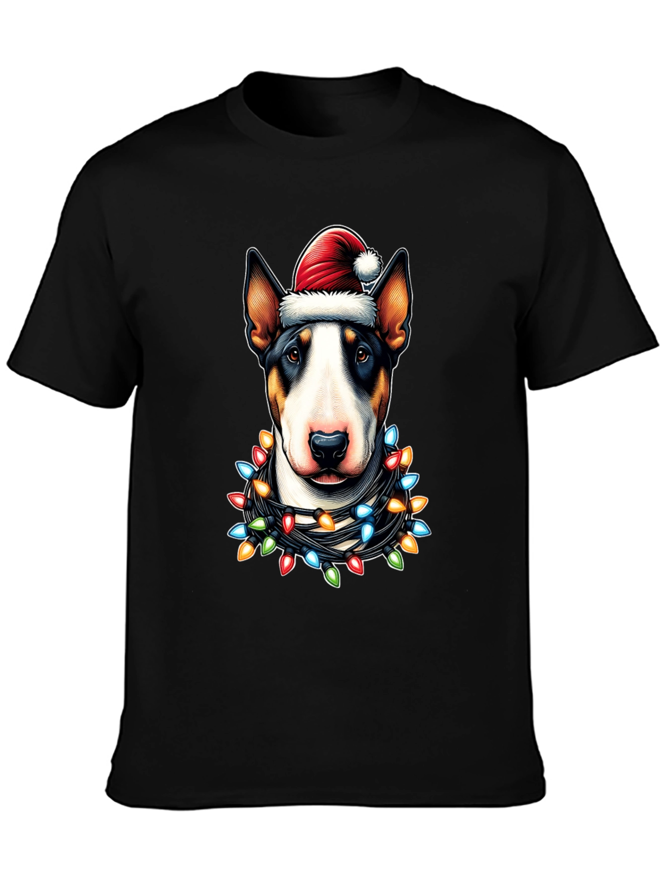 Festive Bull Terrier Christmas Lights T-Shirt