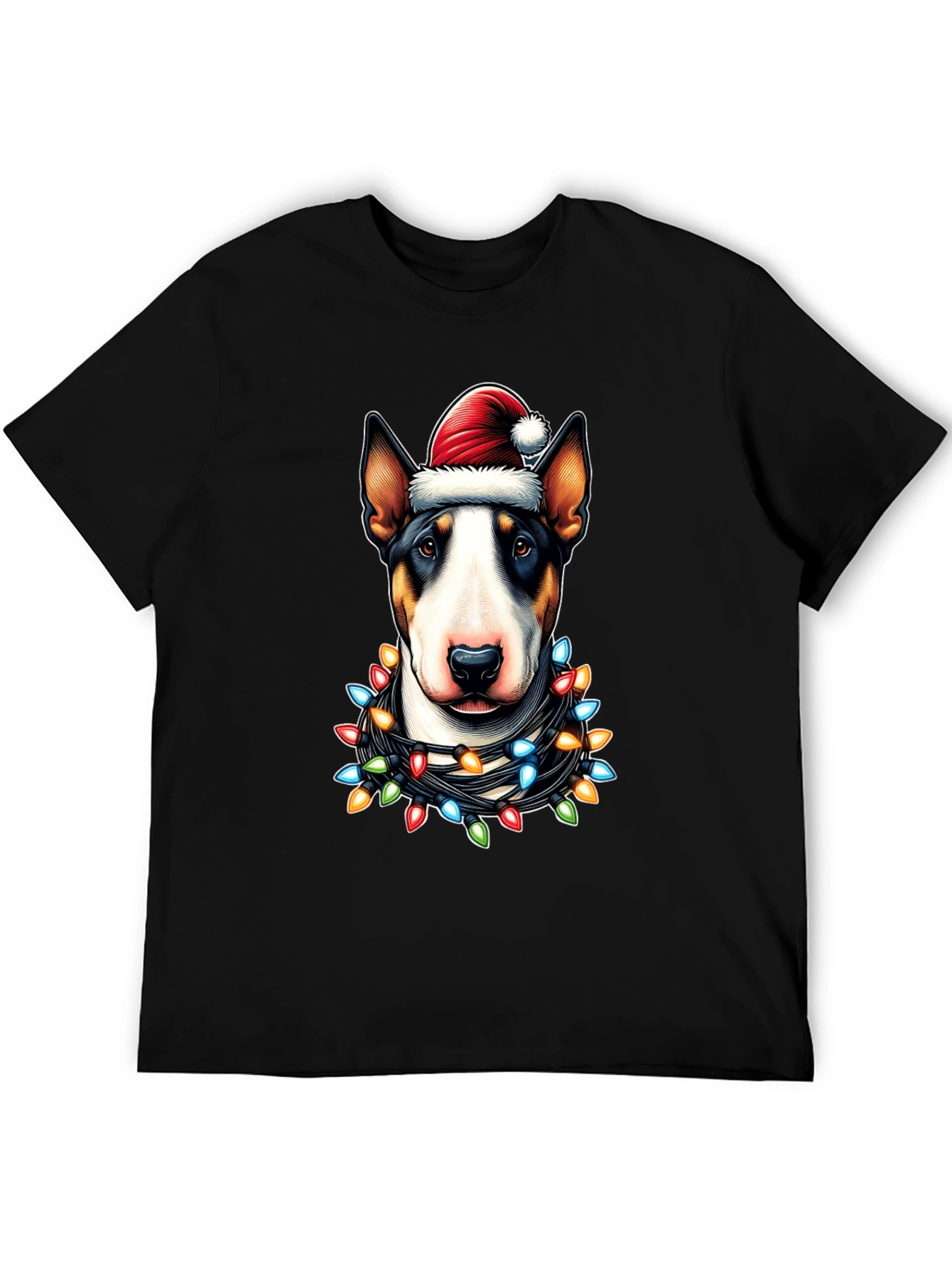 Festive Bull Terrier Christmas Lights T-Shirt