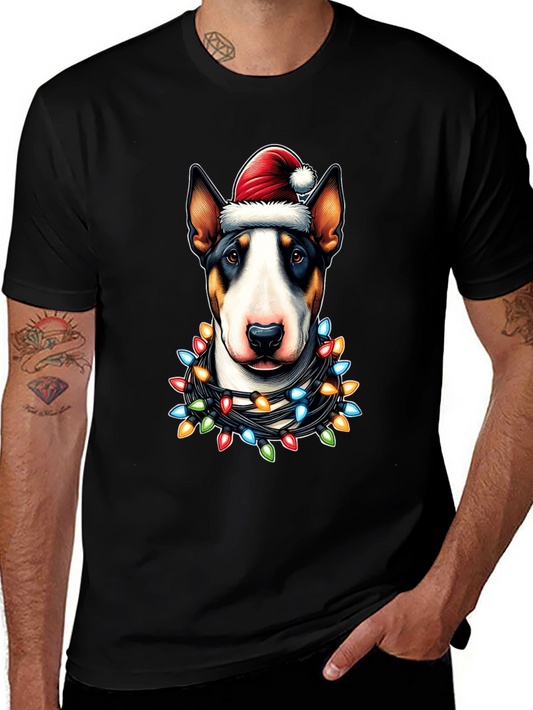 Festive Bull Terrier Christmas Lights T-Shirt