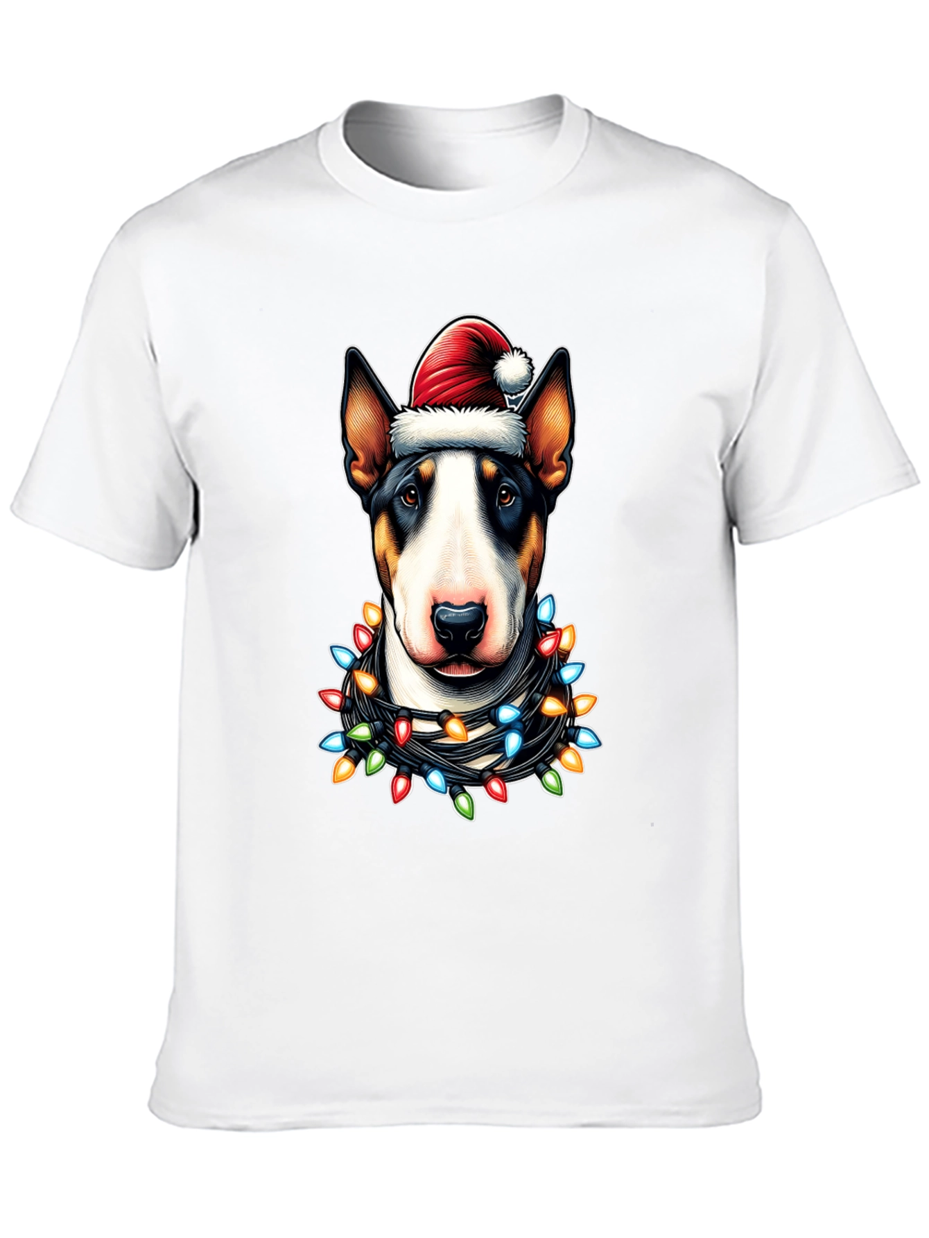 Festive Bull Terrier Christmas Lights T-Shirt