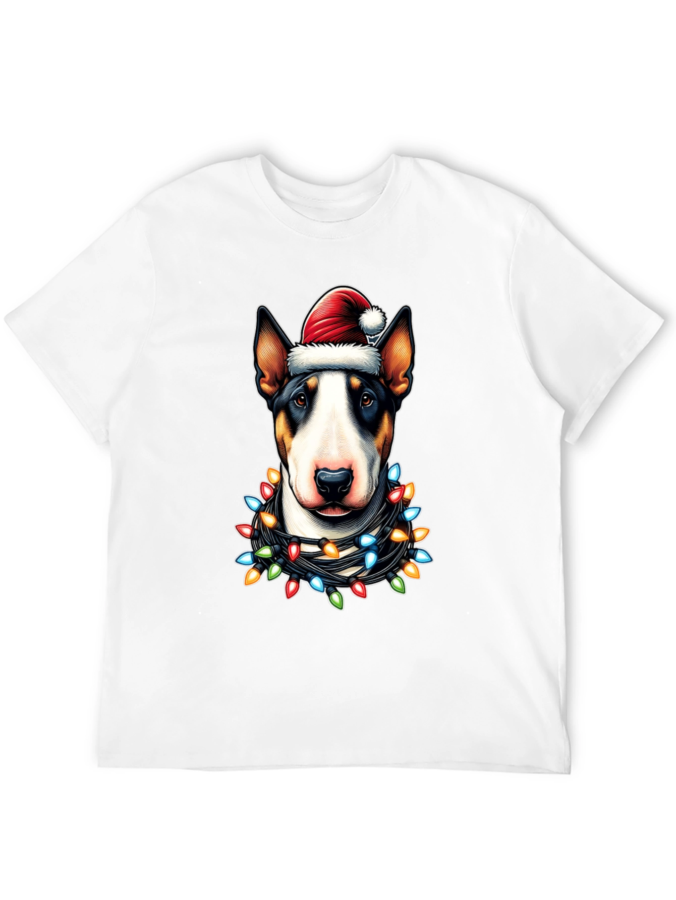 Festive Bull Terrier Christmas Lights T-Shirt