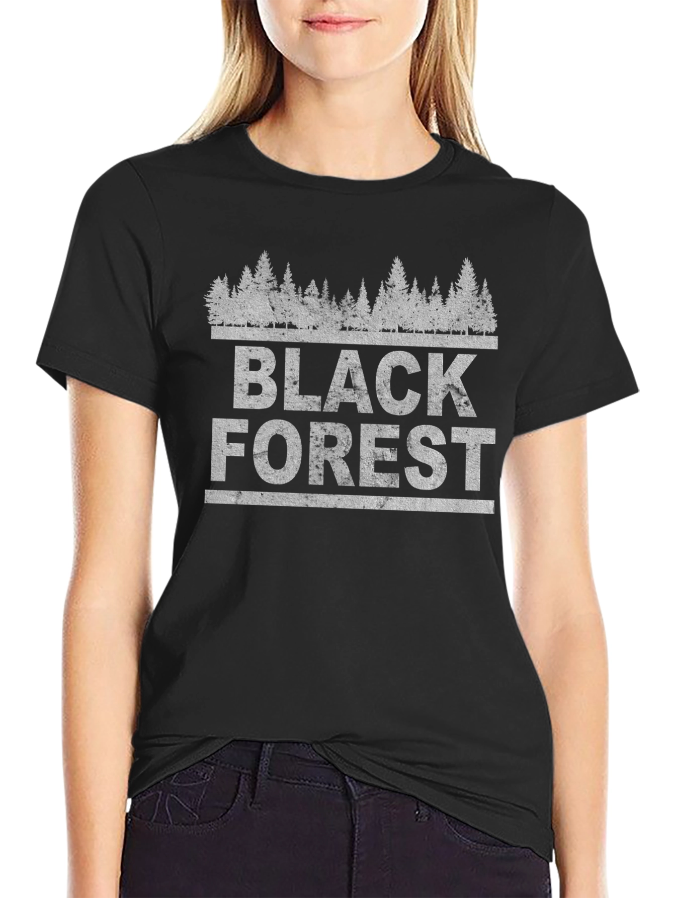 Black Forest Graphic Tee - Nature Inspired Shirt