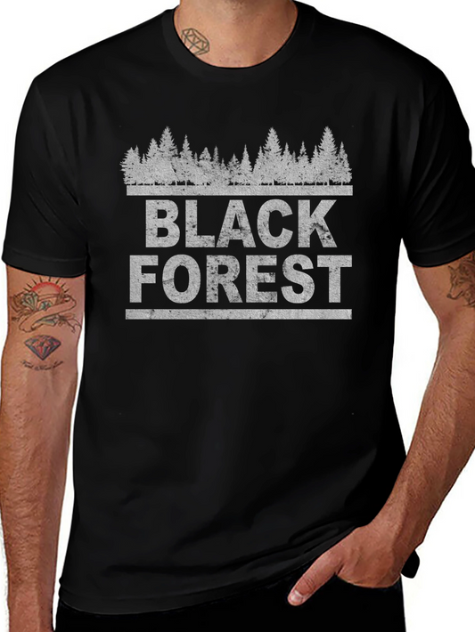 Black Forest Graphic Tee - Nature Inspired Shirt