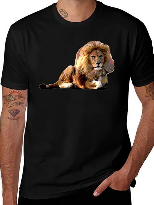Lion Graphic Black T-Shirt - Wild Style