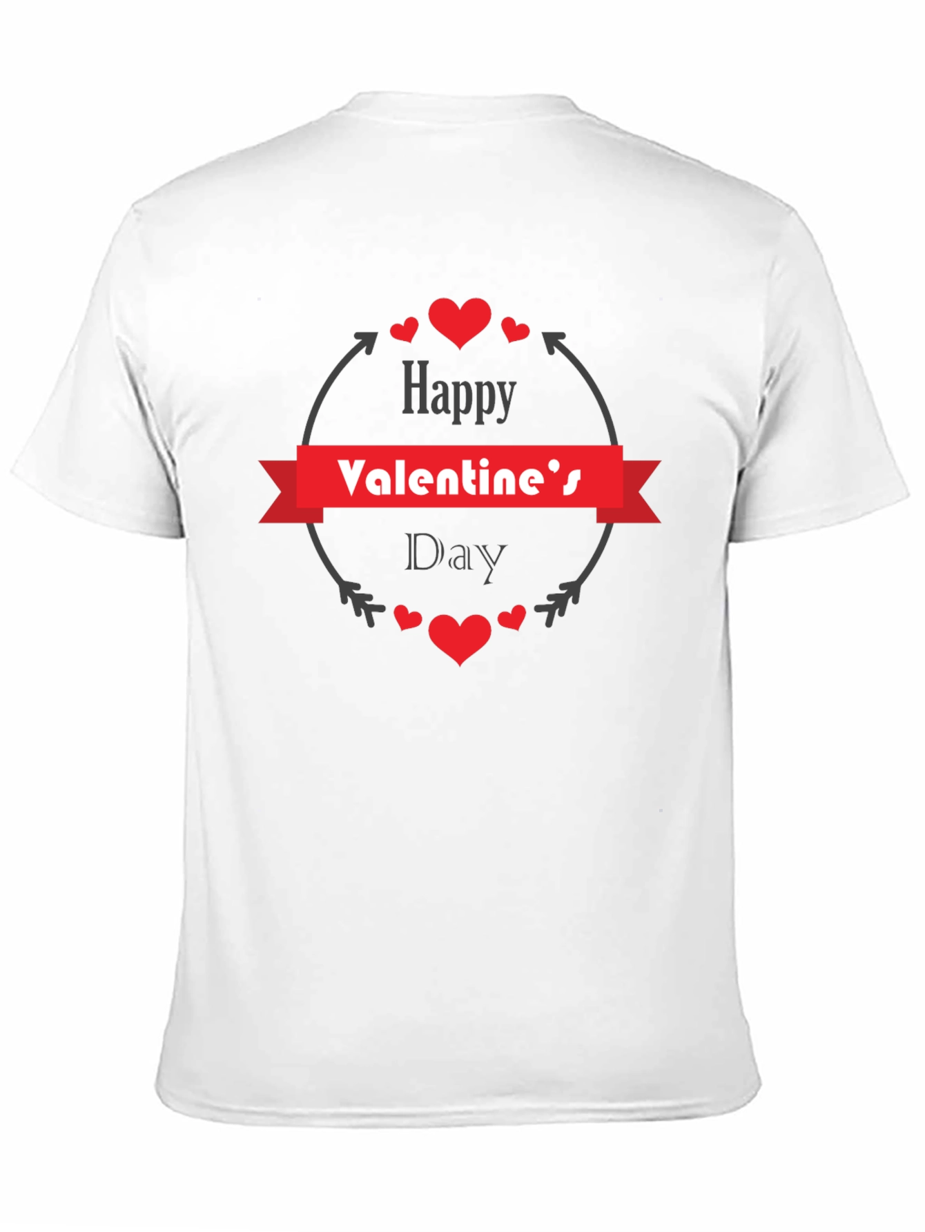 Happy Valentines Day Graphic Tee - Mens Black T-Shirt