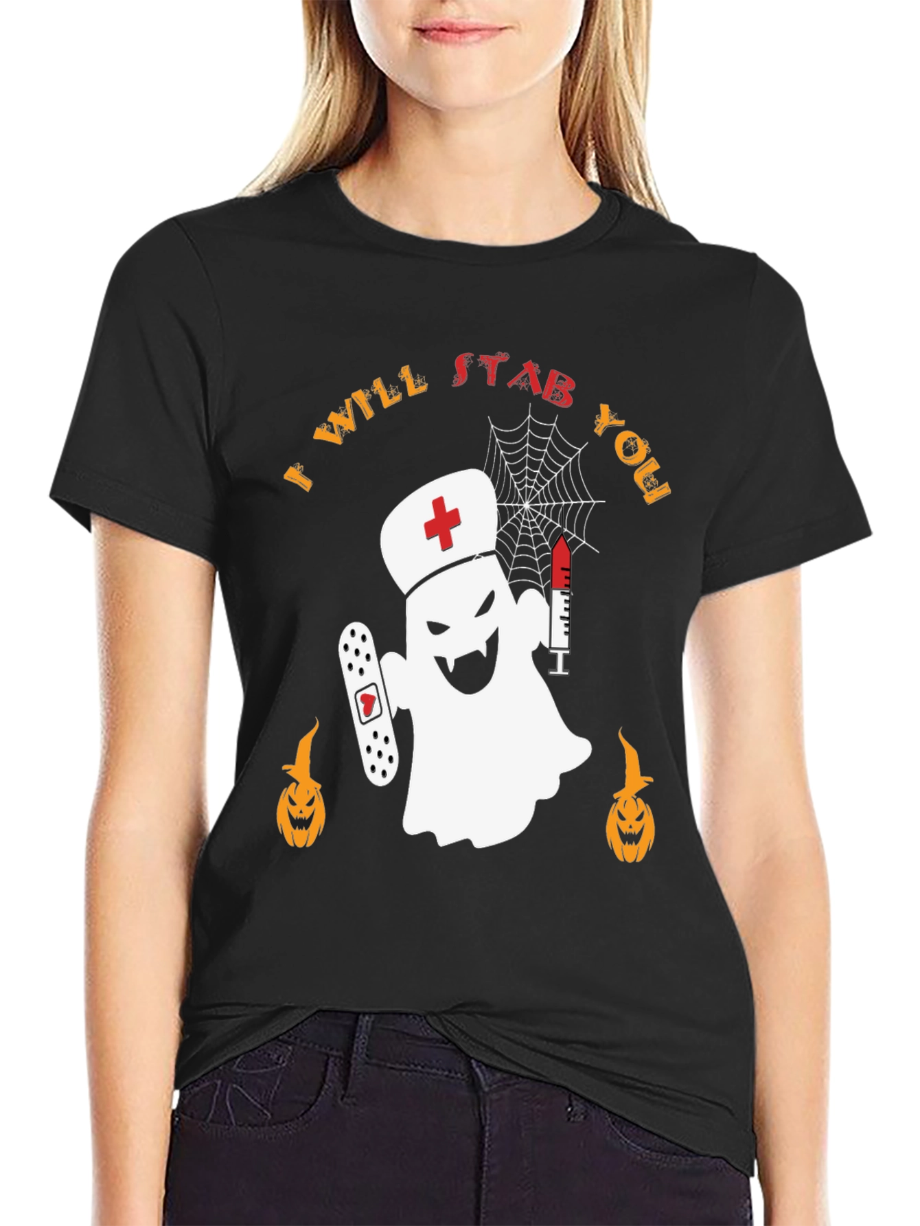 Spooky Nurse Ghost Halloween T-Shirt
