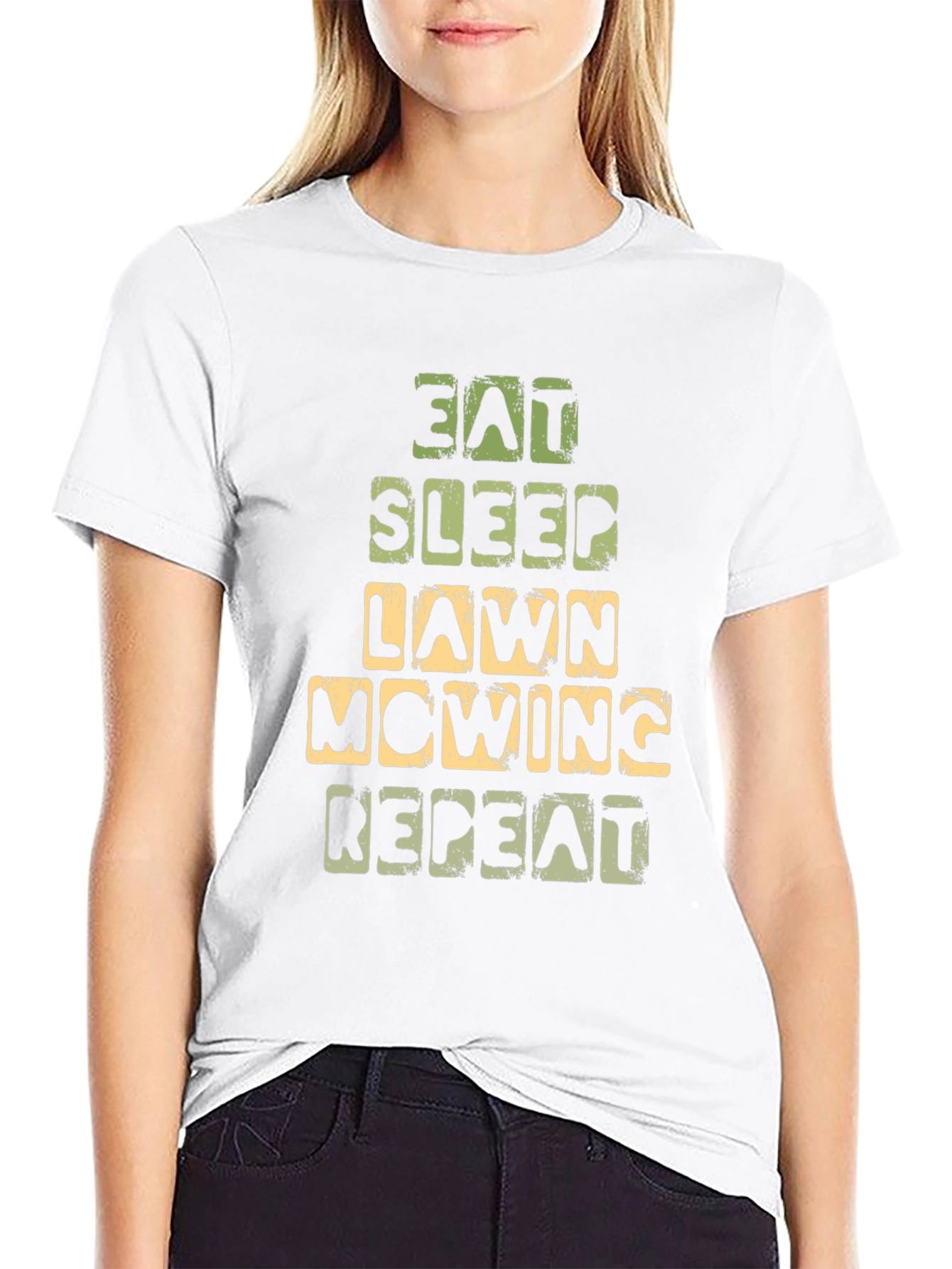 Eat Sleep Lawn Mowing Repeat Graphic Tee