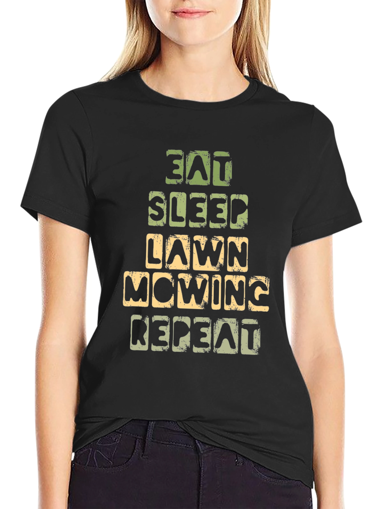 Eat Sleep Lawn Mowing Repeat Graphic Tee