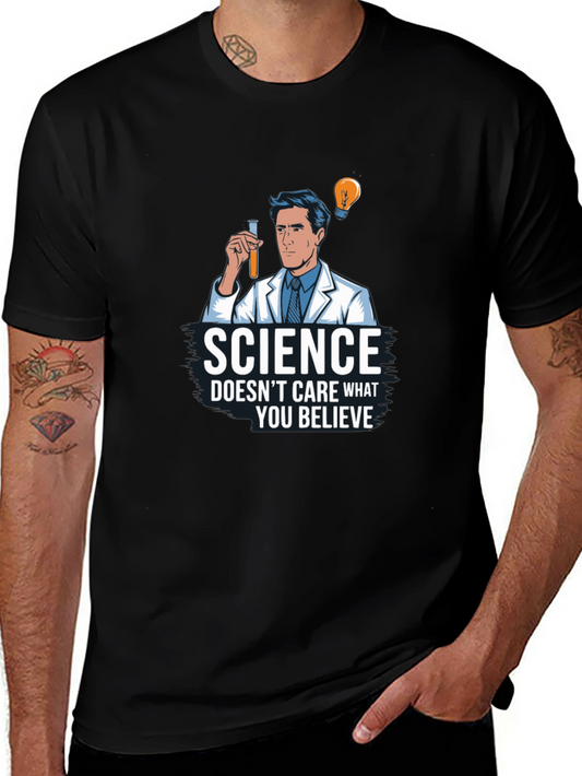 Science Doesnt Care Mens Black Graphic T-Shirt