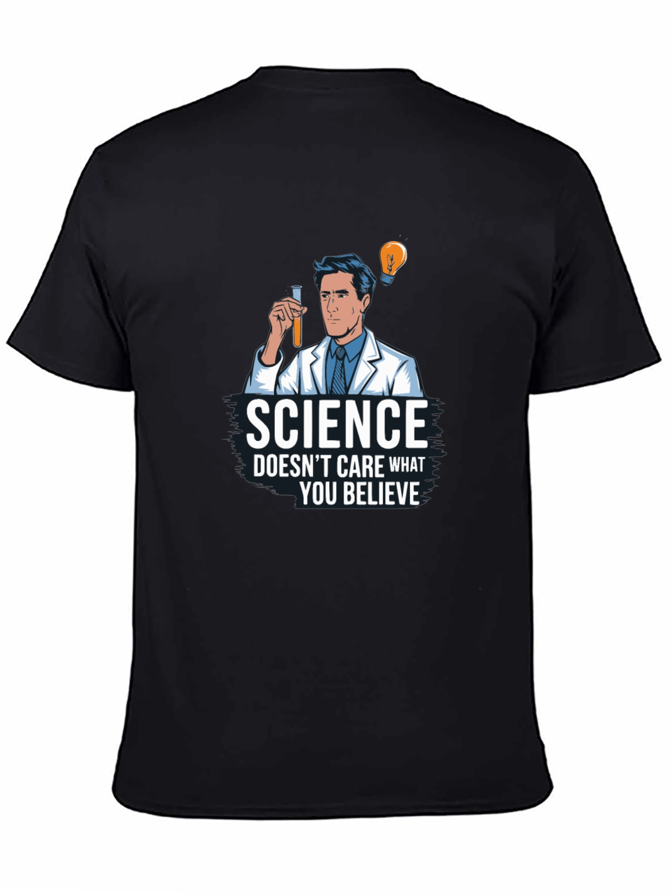 Science Doesnt Care Mens Black Graphic T-Shirt