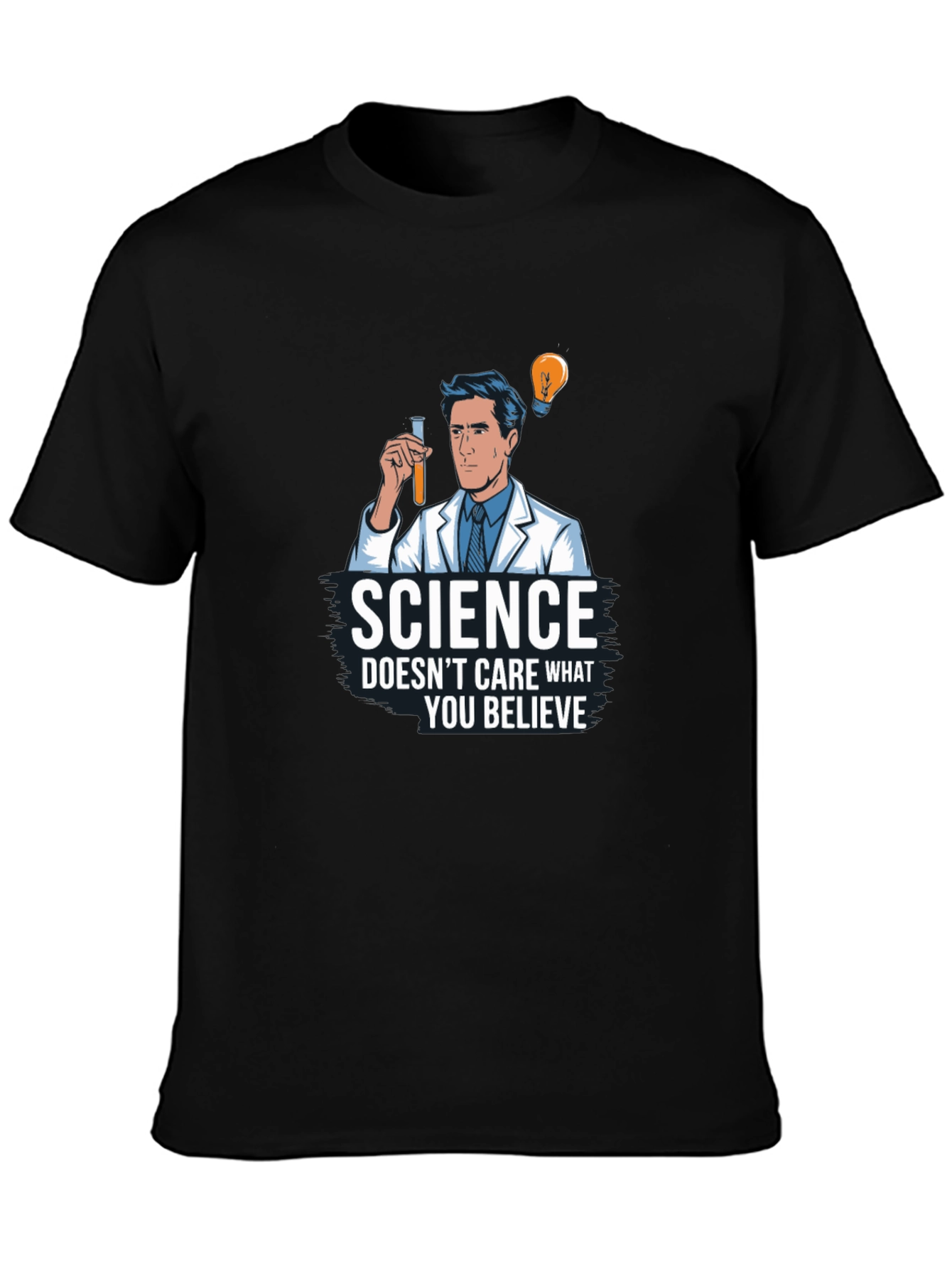 Science Doesnt Care Mens Black Graphic T-Shirt