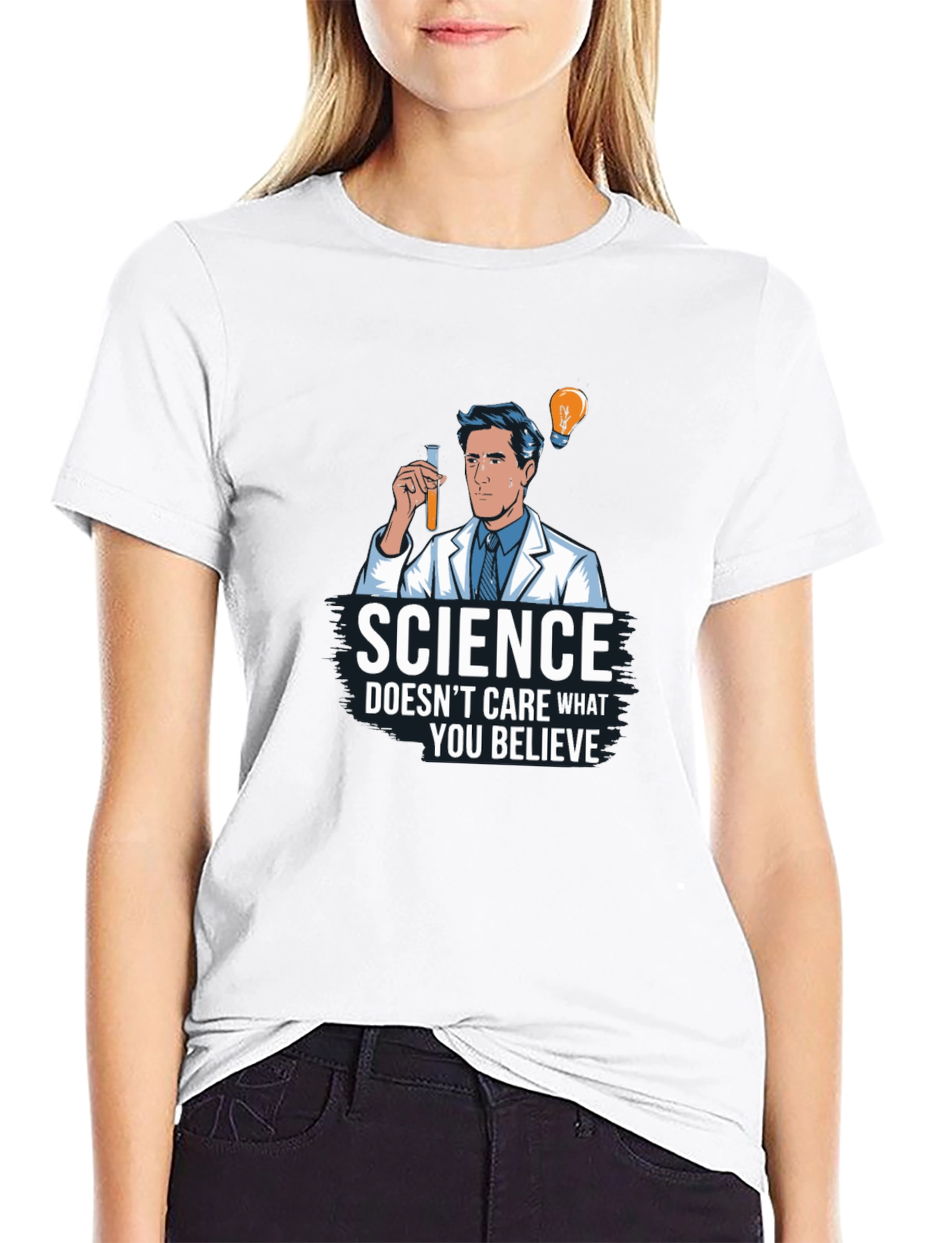 Science Doesnt Care Mens Black Graphic T-Shirt
