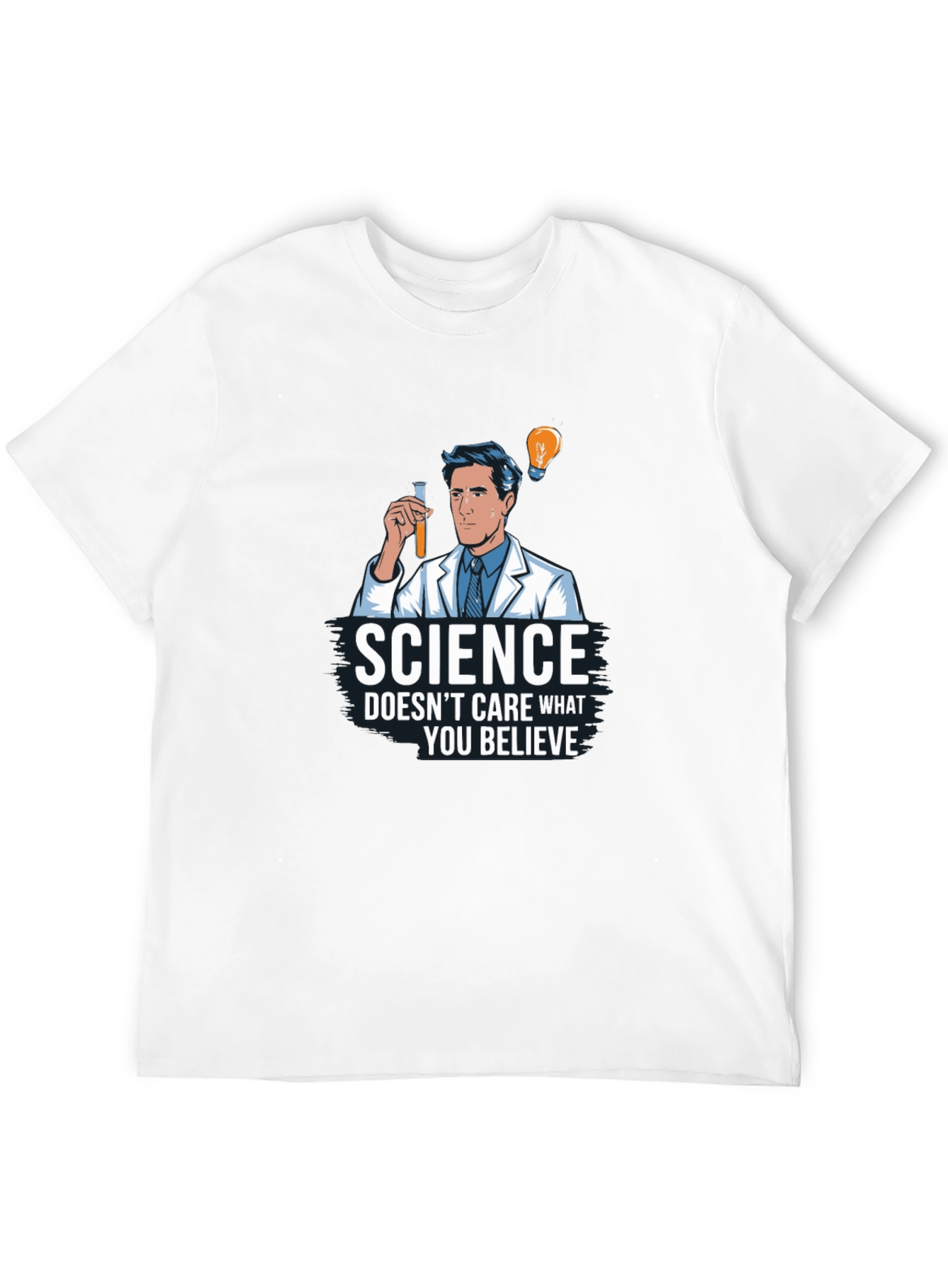 Science Doesnt Care Mens Black Graphic T-Shirt
