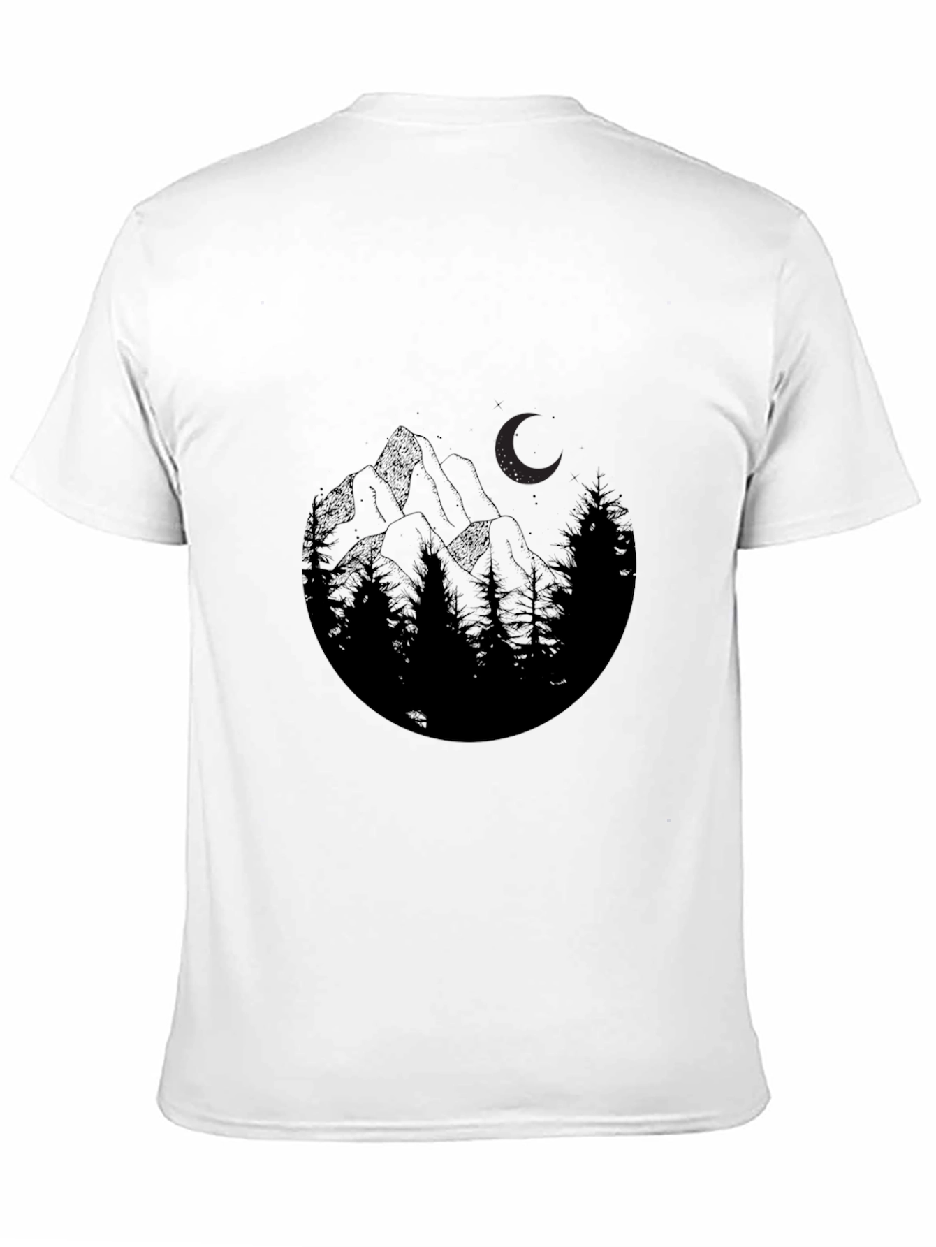 Mountain Moon Graphic Tee - Black Cotton Blend
