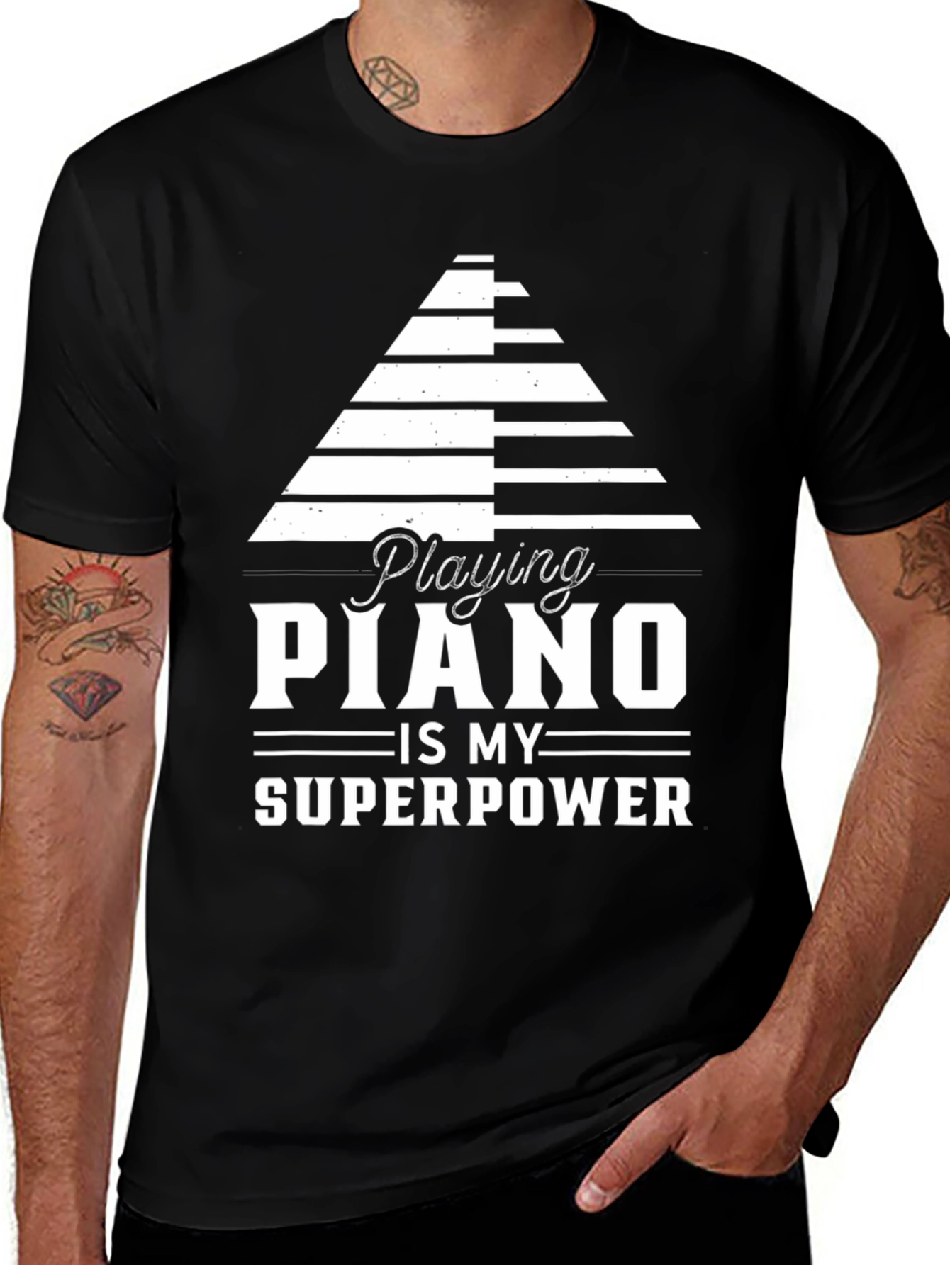 Piano Superpower Graphic Tee - Musician Gift