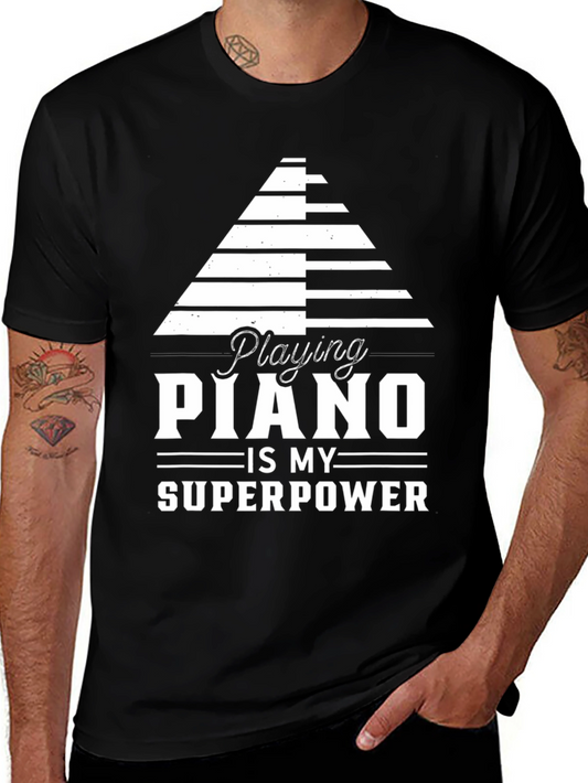 Piano Superpower Graphic Tee - Musician Gift