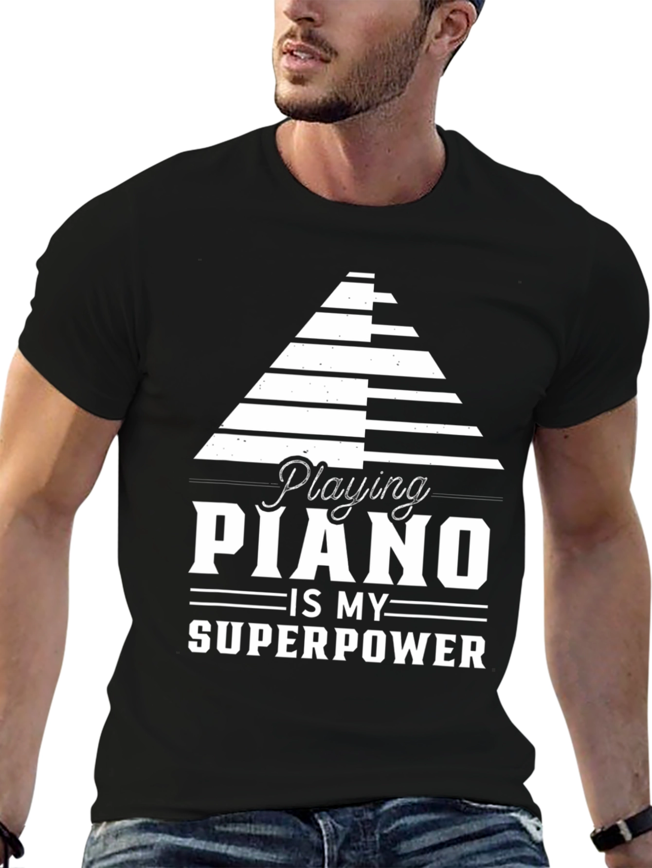 Piano Superpower Graphic Tee - Musician Gift