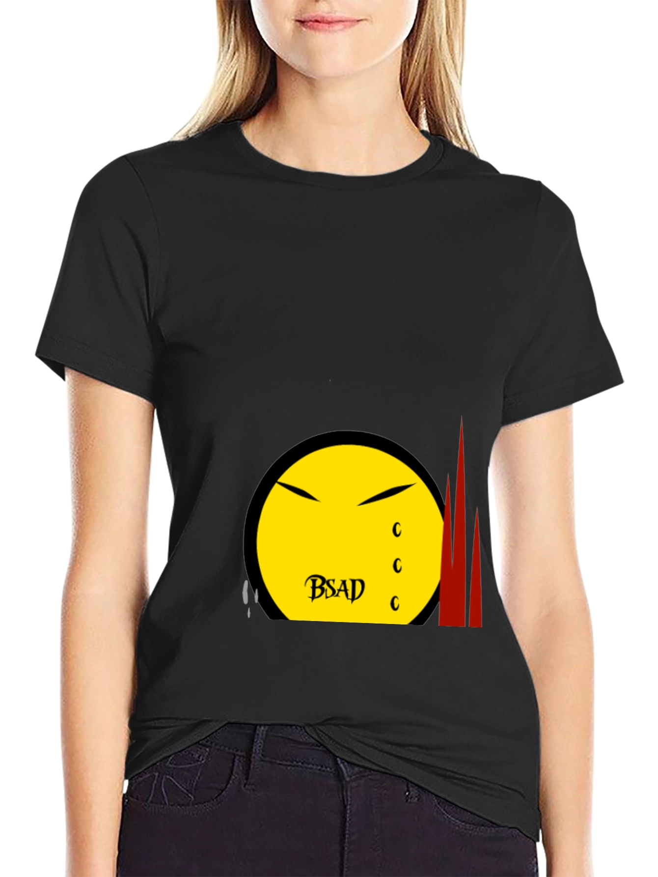 BSAD Smiley Face Black T-Shirt