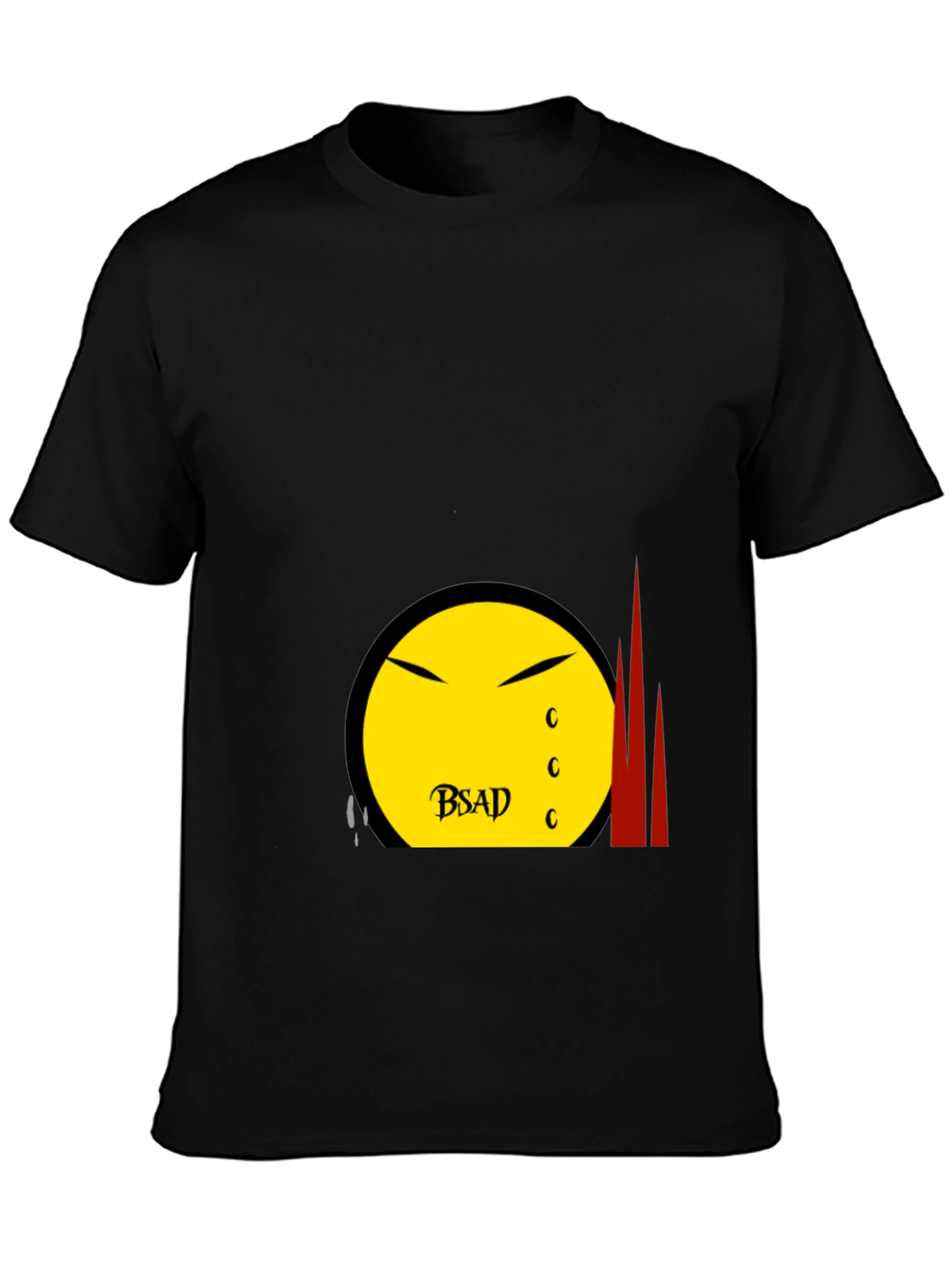 BSAD Smiley Face Black T-Shirt