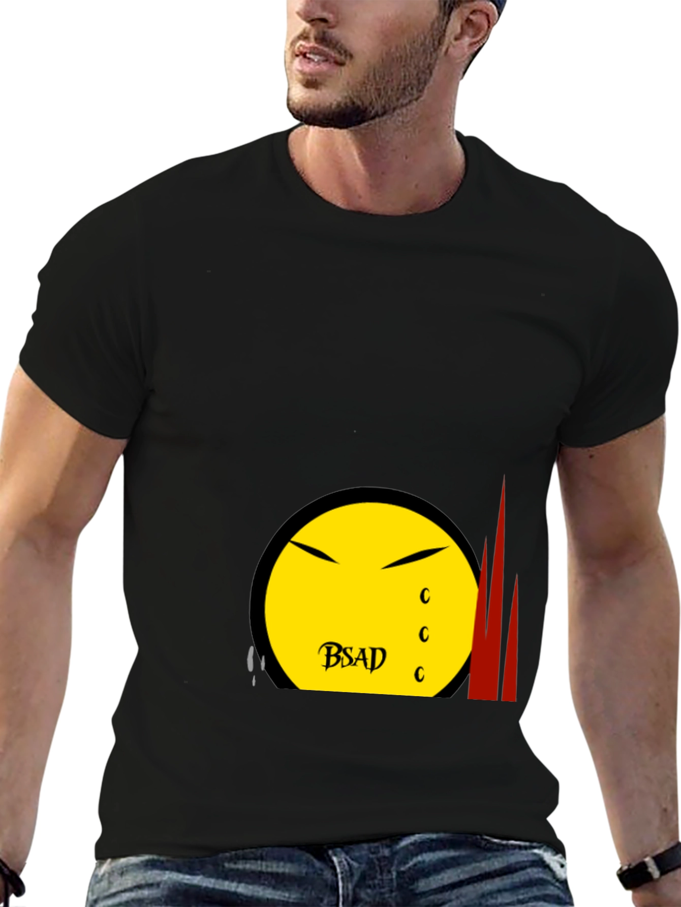 BSAD Smiley Face Black T-Shirt