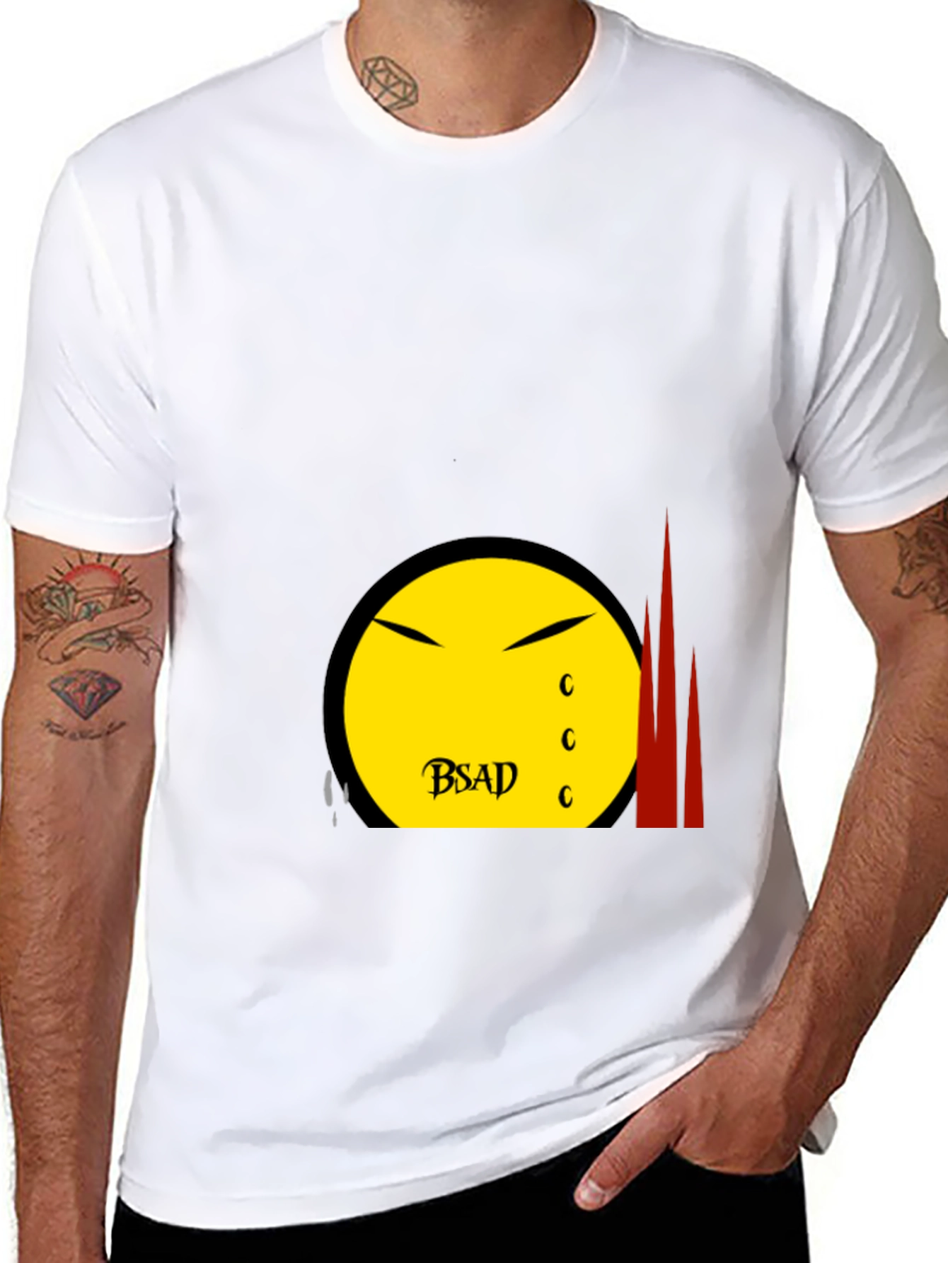 BSAD Smiley Face Black T-Shirt