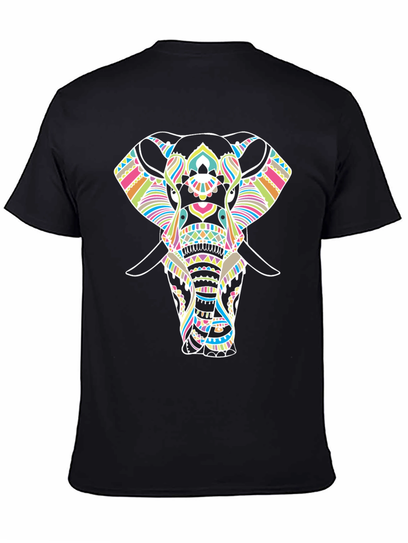 Elephant Graphic Print Black T-Shirt