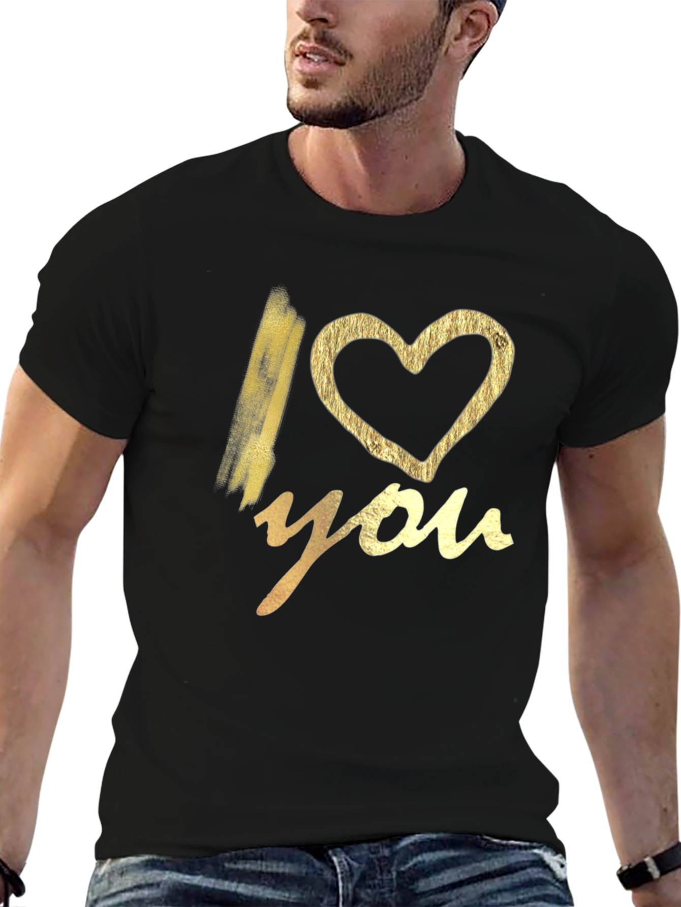 I Heart You Graphic Tee - Black Casual T-Shirt