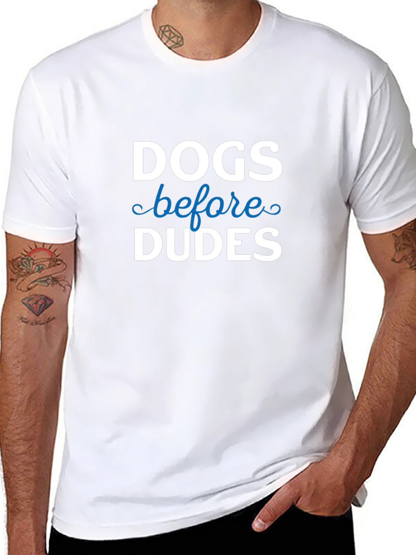 Dogs Before Dudes T-Shirt | Funny Slogan Tee