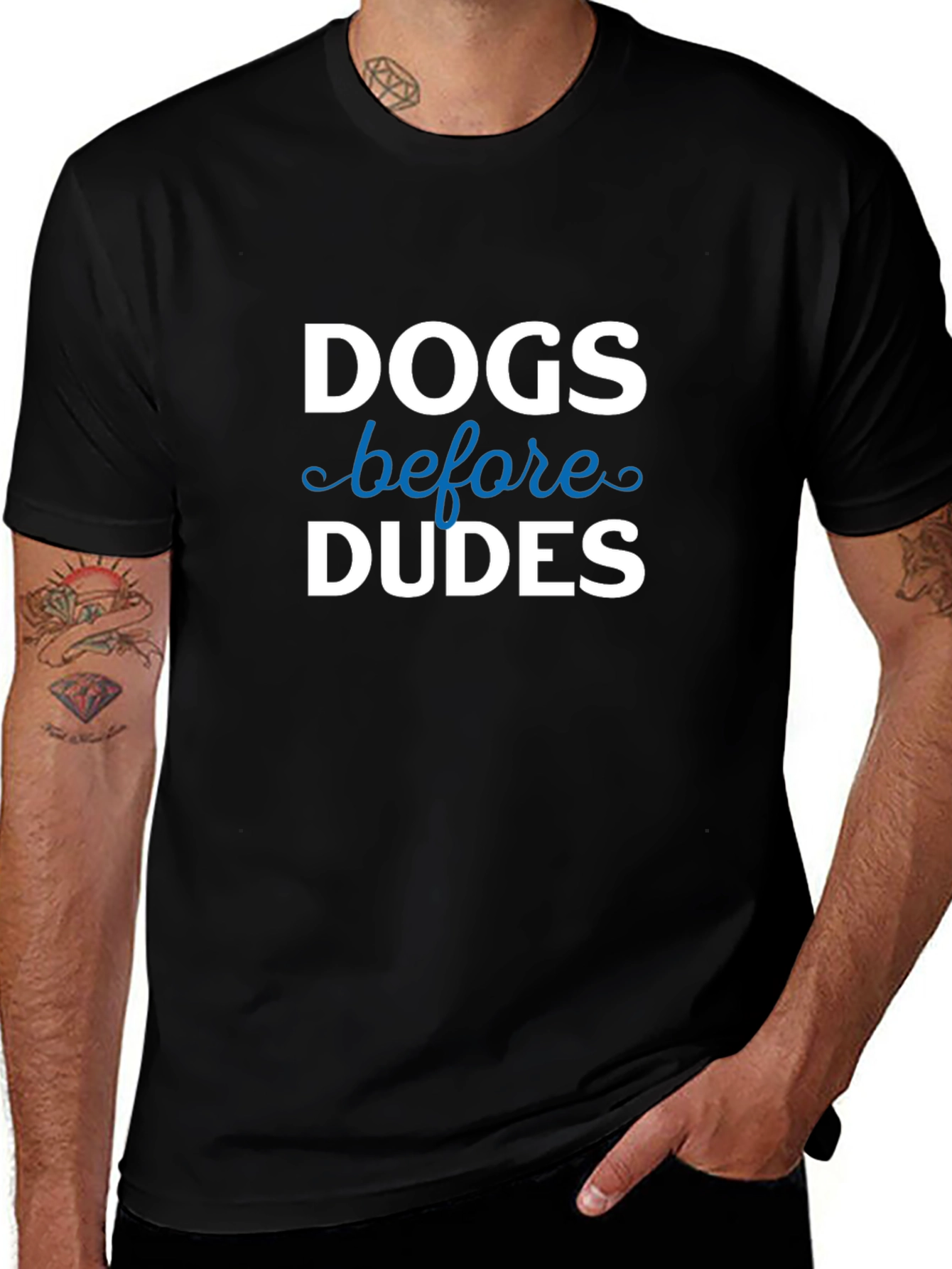 Dogs Before Dudes T-Shirt | Funny Slogan Tee