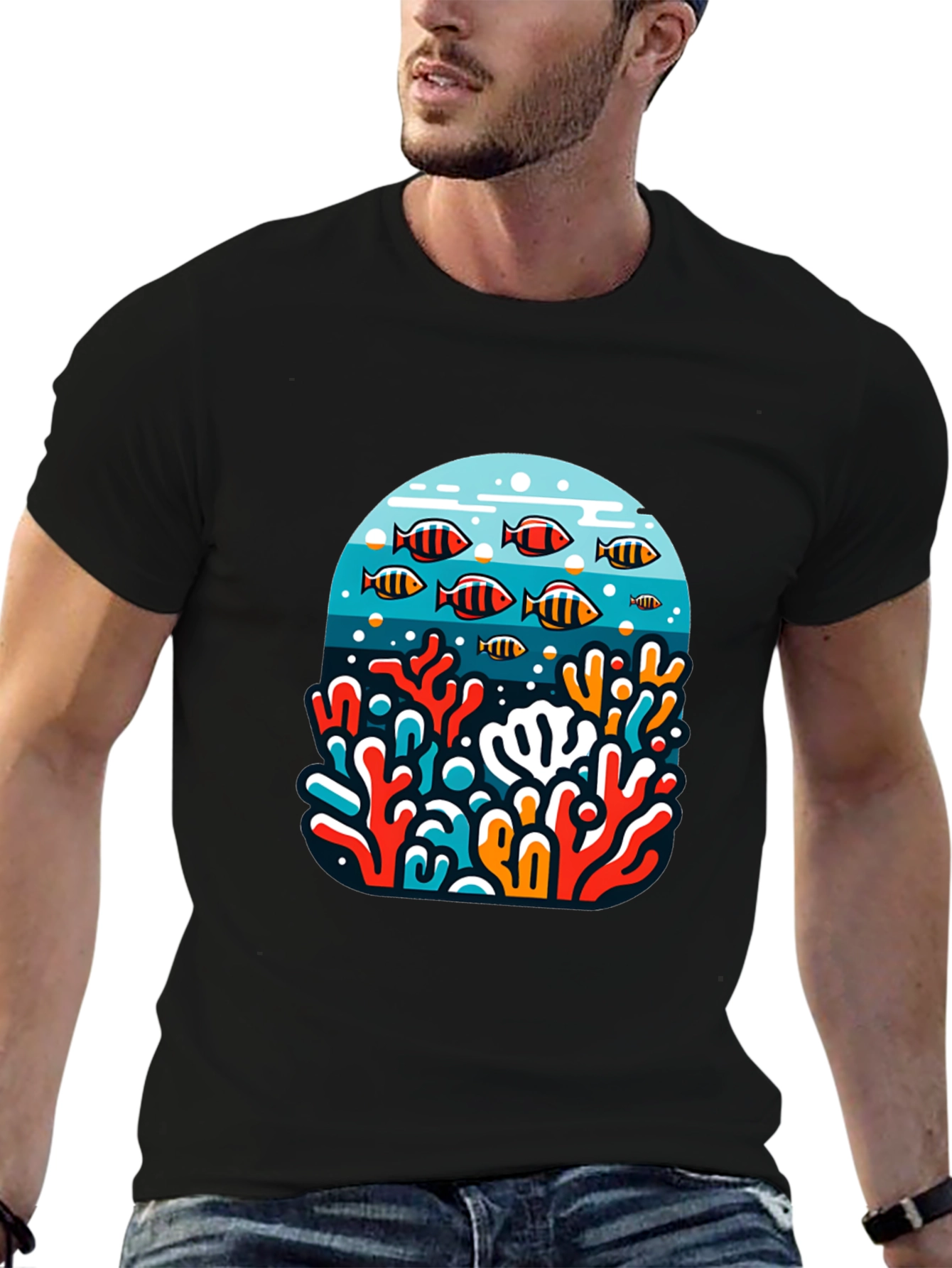 Ocean Reef Graphic Tee - Black