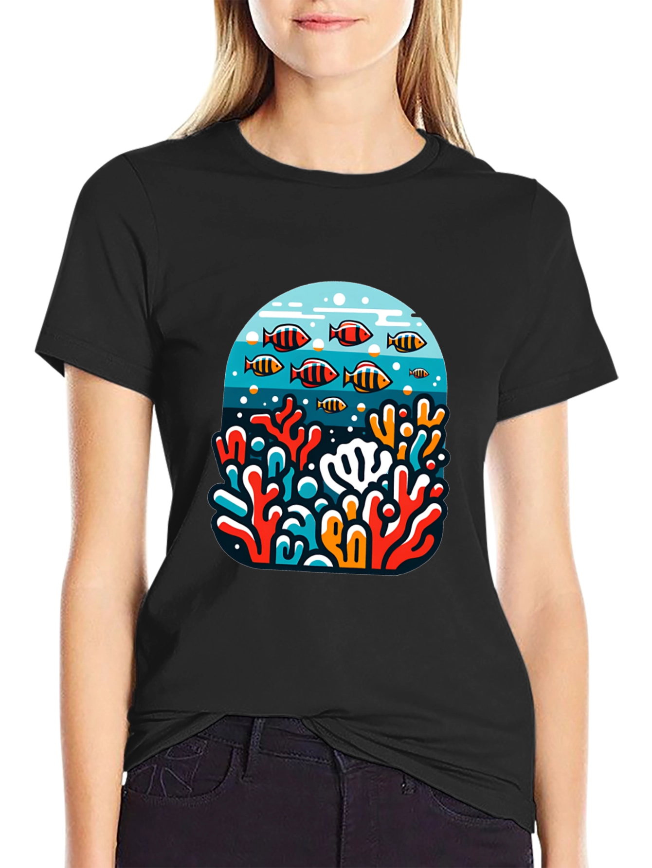 Ocean Reef Graphic Tee - Black