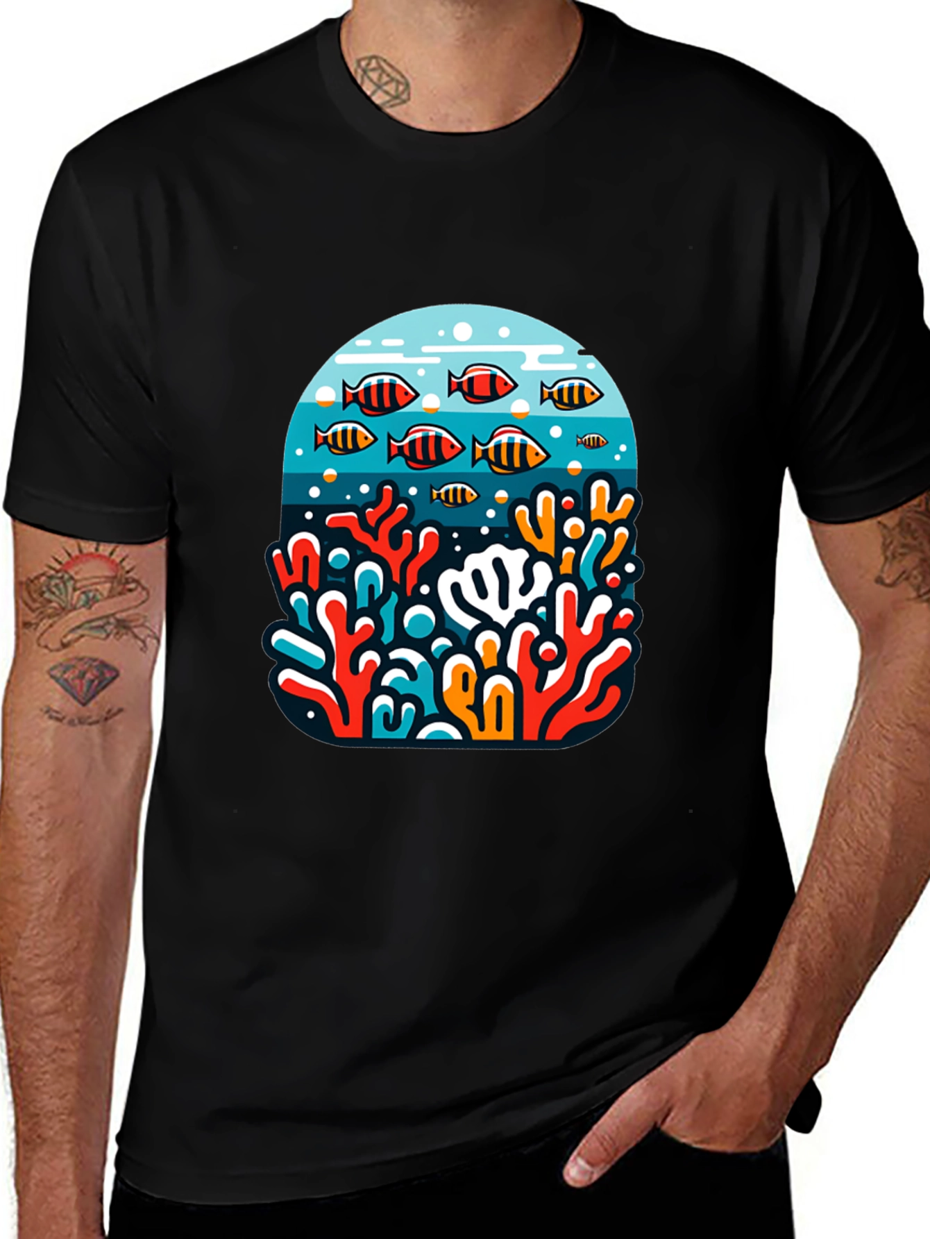 Ocean Reef Graphic Tee - Black