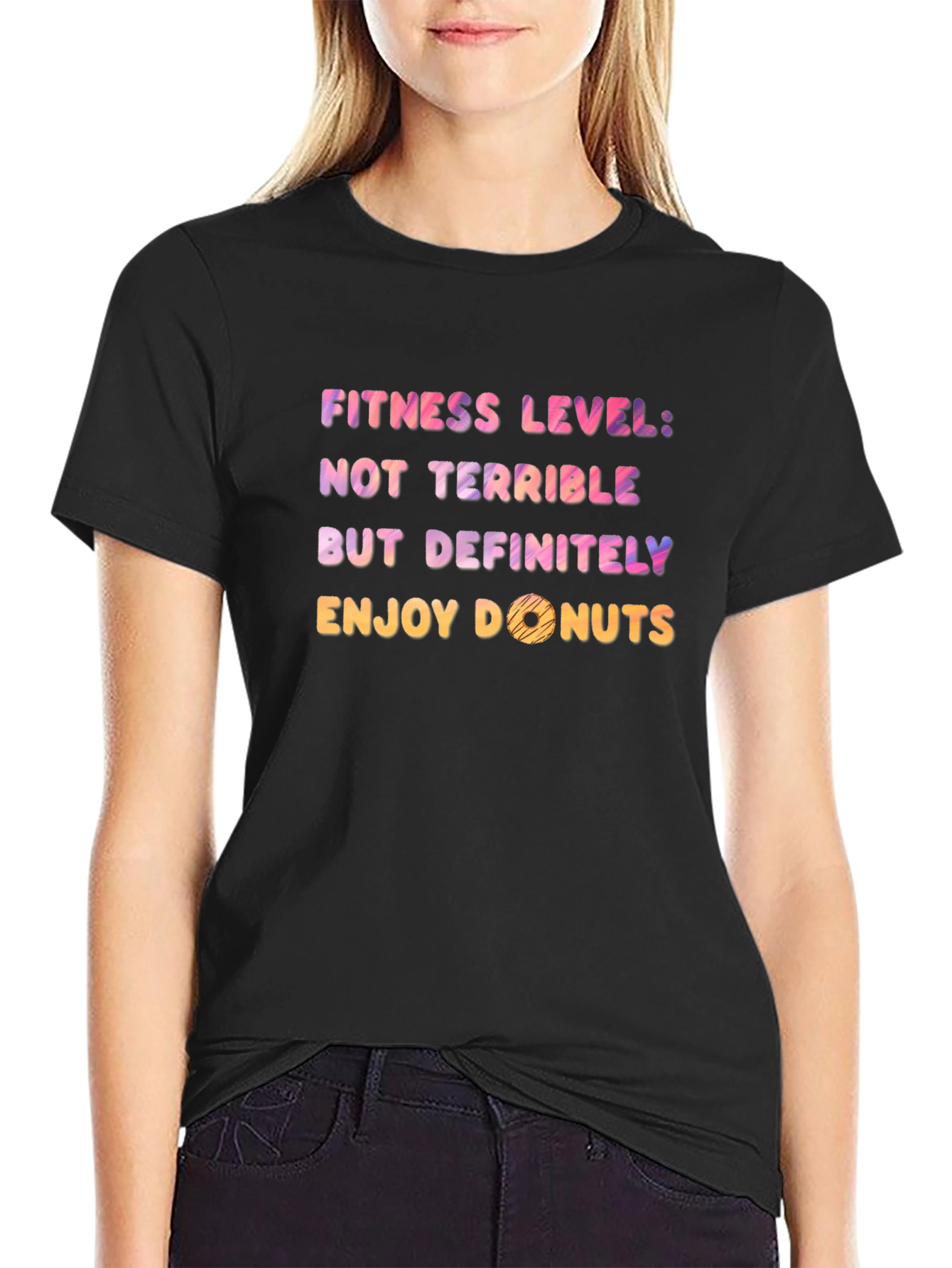 Funny Fitness Level Donuts Graphic Tee