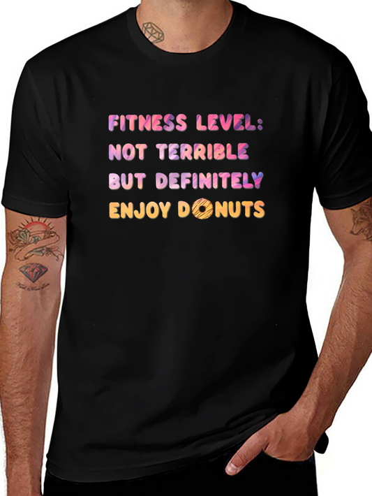 Funny Fitness Level Donuts Graphic Tee
