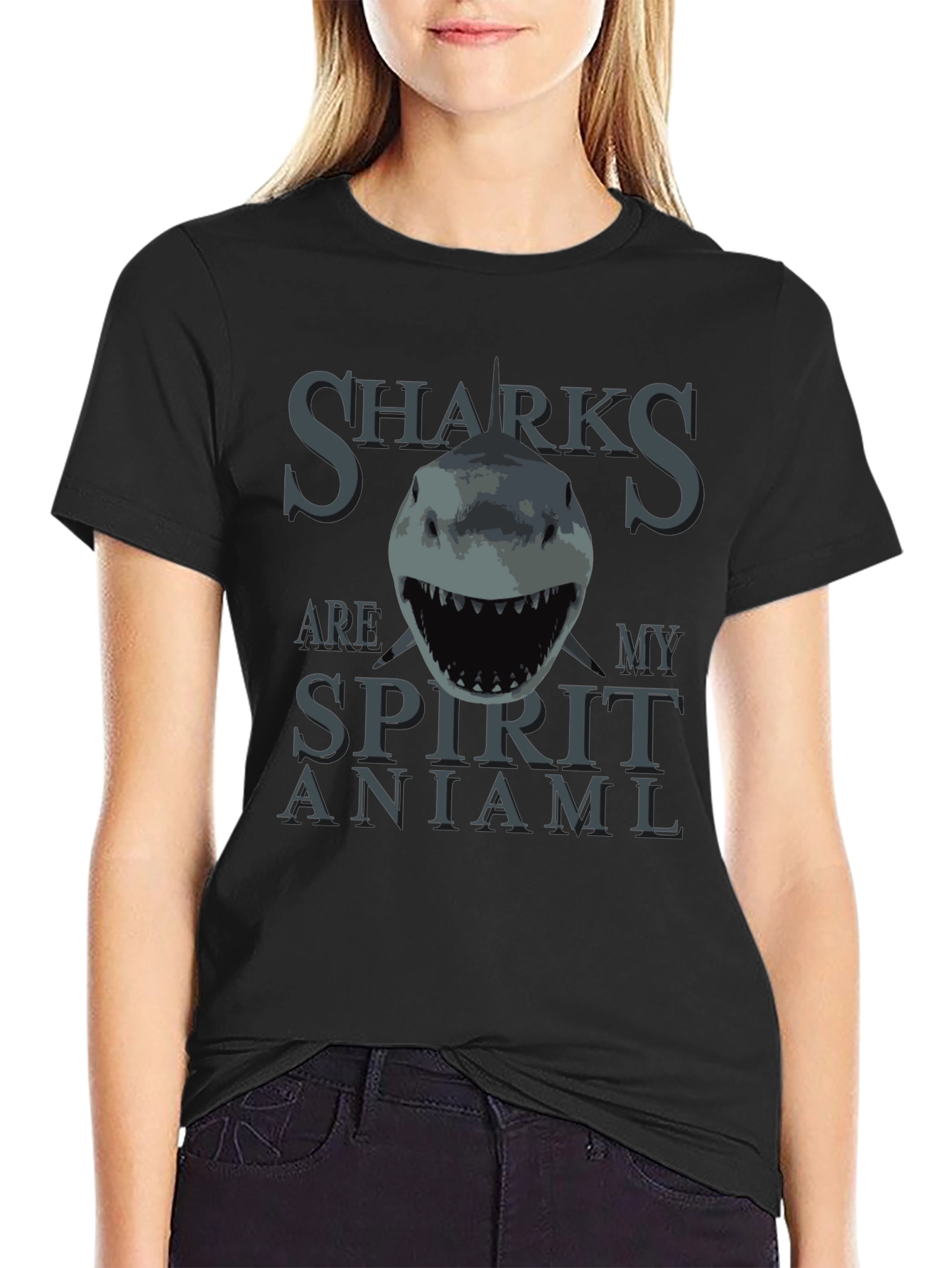 Sharks Are My Spirit Animal T-Shirt - Black