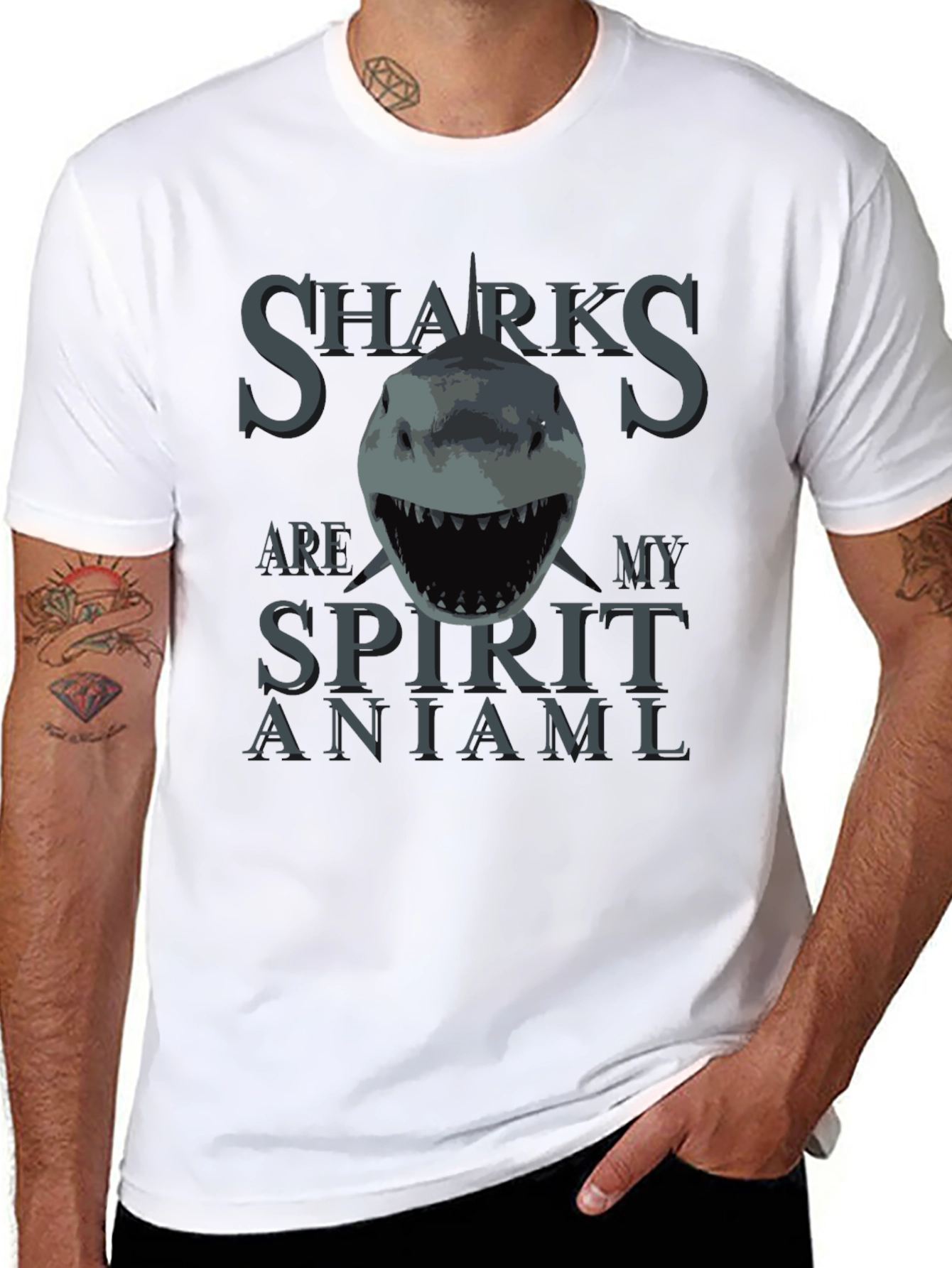 Sharks Are My Spirit Animal T-Shirt - Black