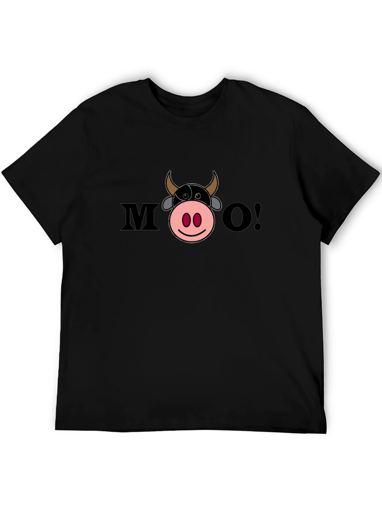 Moo Graphic Tee - Black Unisex Cotton T-Shirt