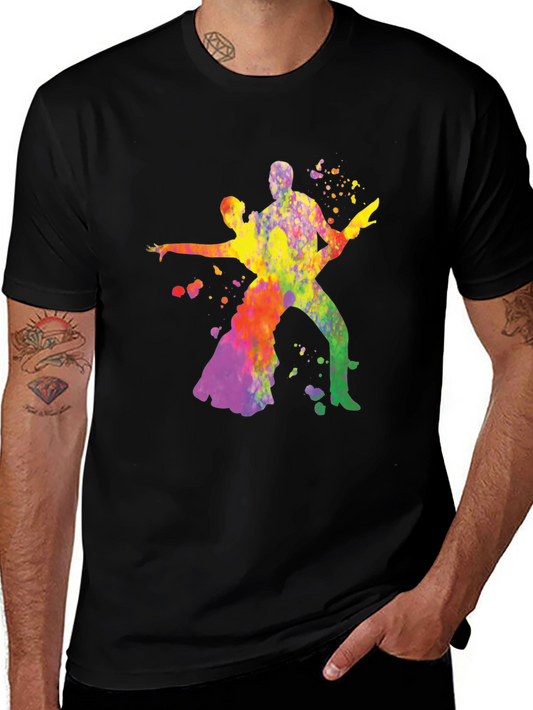 Colorful Dance T-Shirt - Black Cotton Tee
